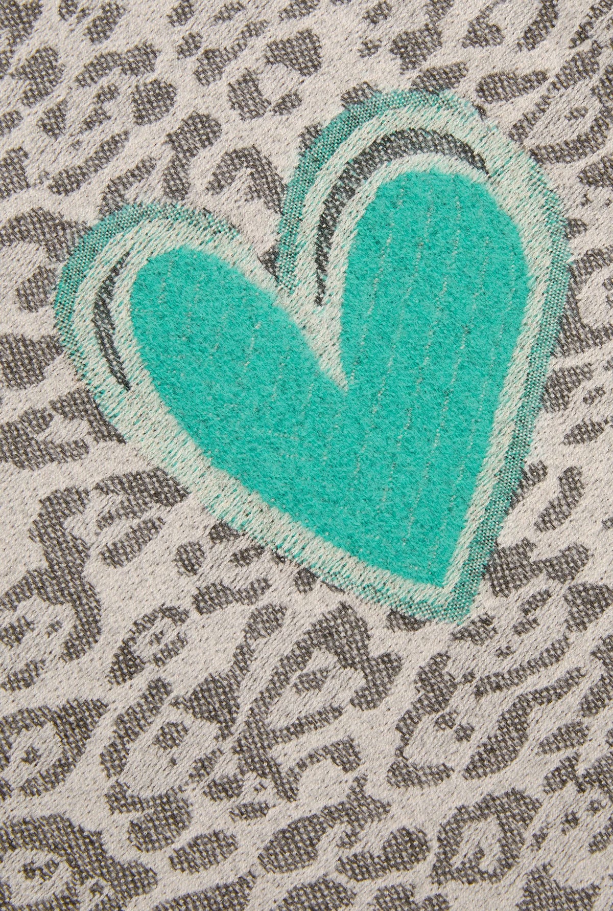 Grey Leopard Print Heart Scarf