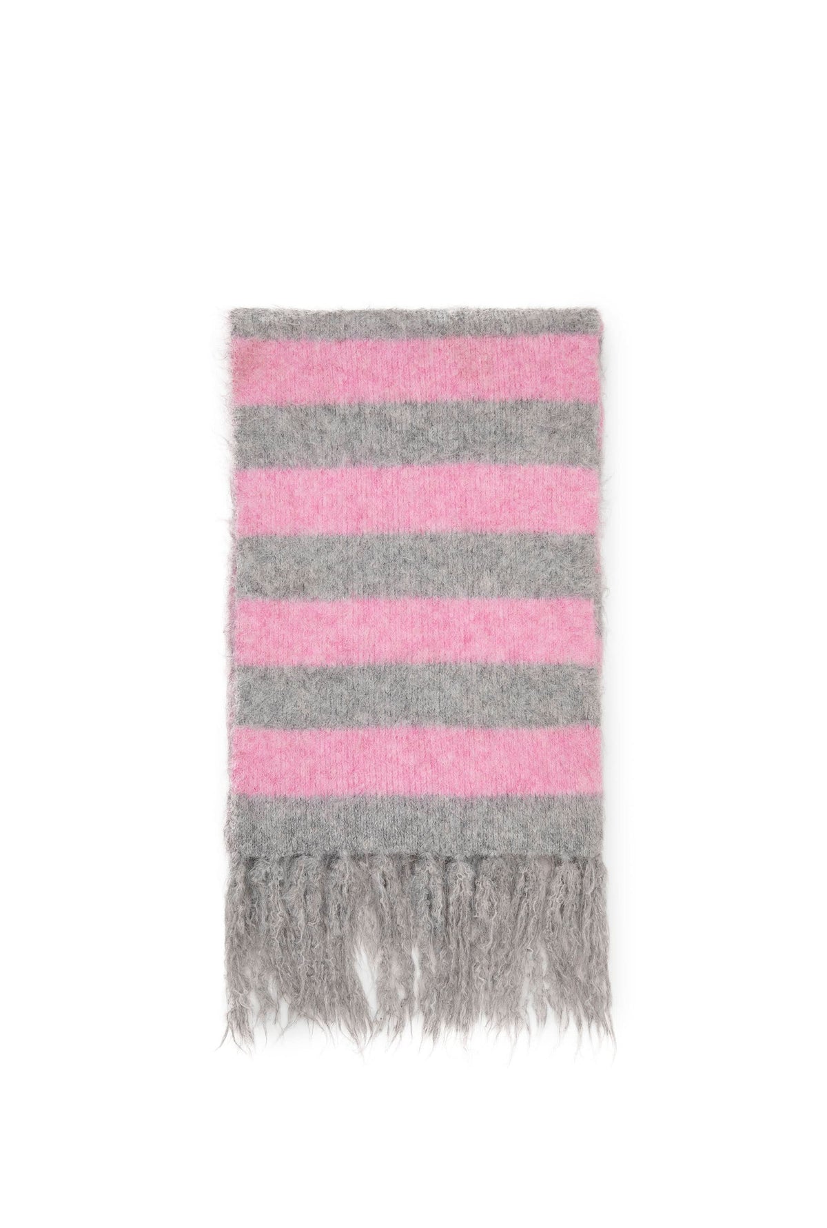 Grey & Pink Stripe Blanket Scarf