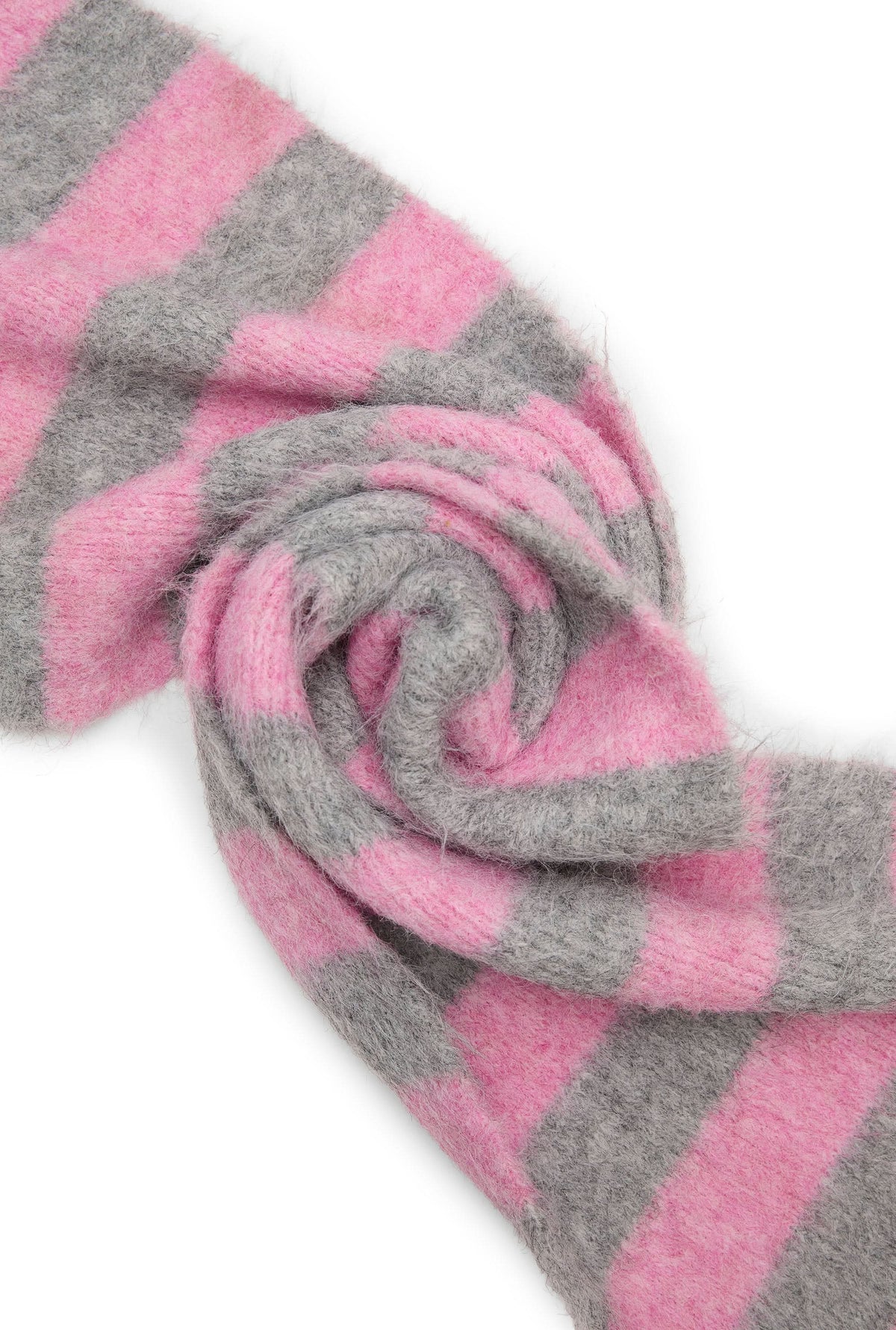 Grey & Pink Stripe Blanket Scarf