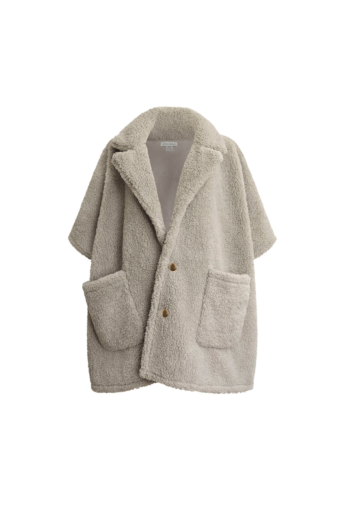 Grey Teddy Button Cape