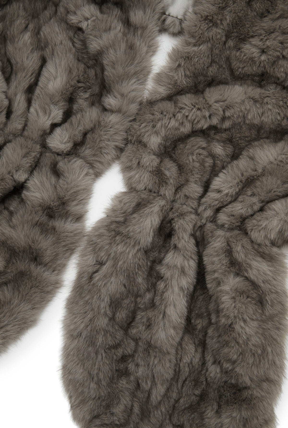 Grey Textured Faux Fur Collar