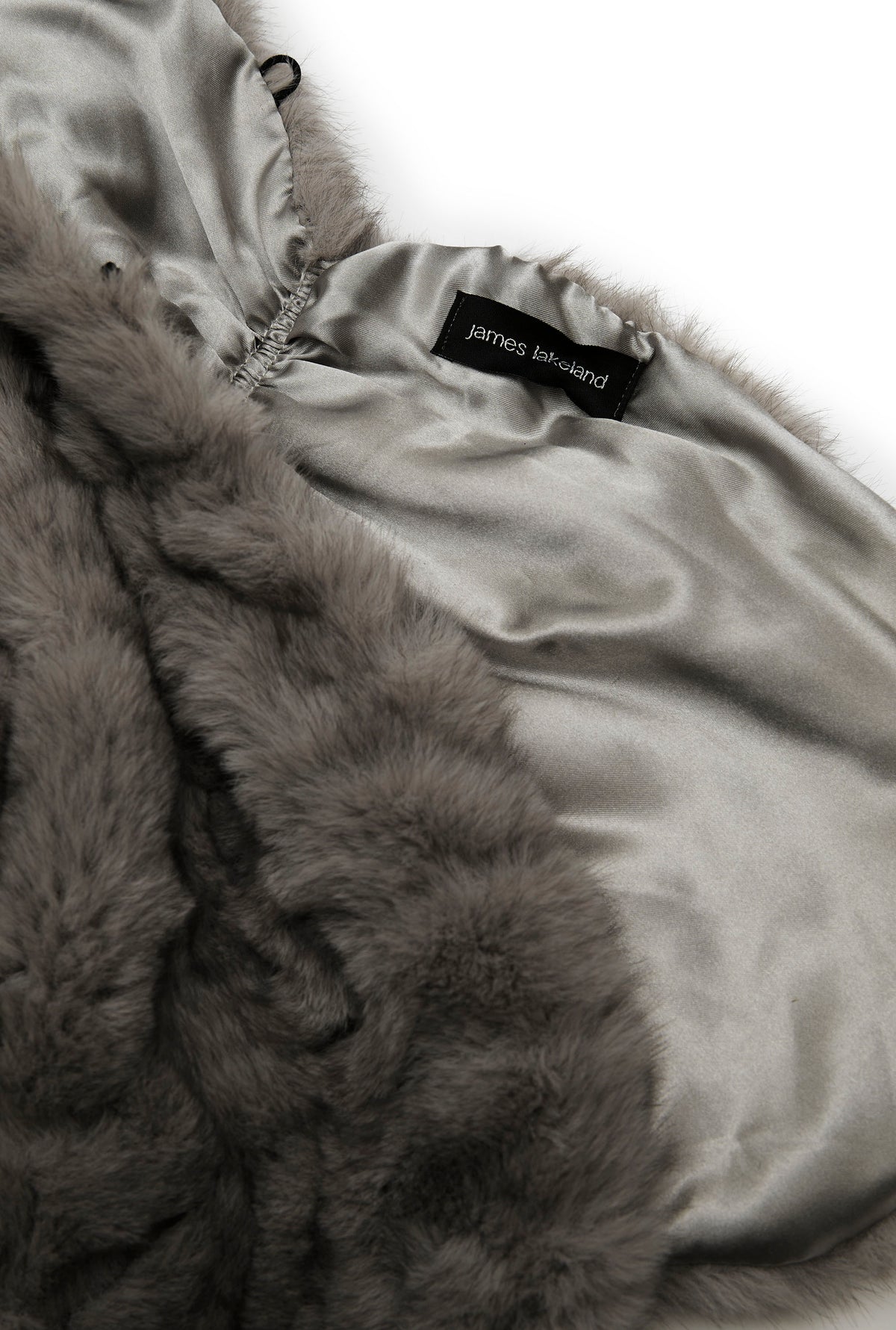 Grey Textured Faux Fur Collar