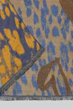 Heart Detail Leopard Print Scarf Yellow