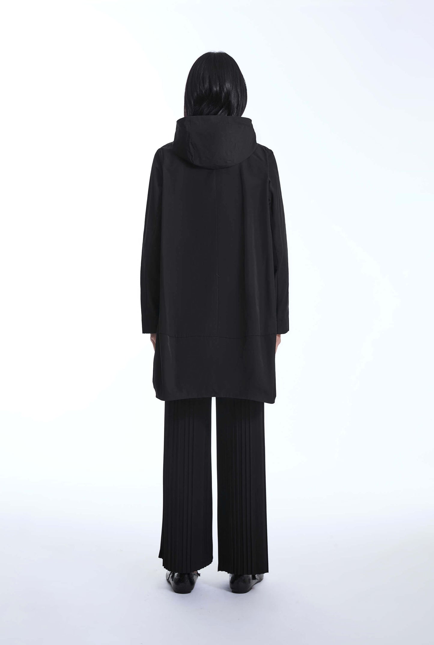 Hooded Black Raincoat