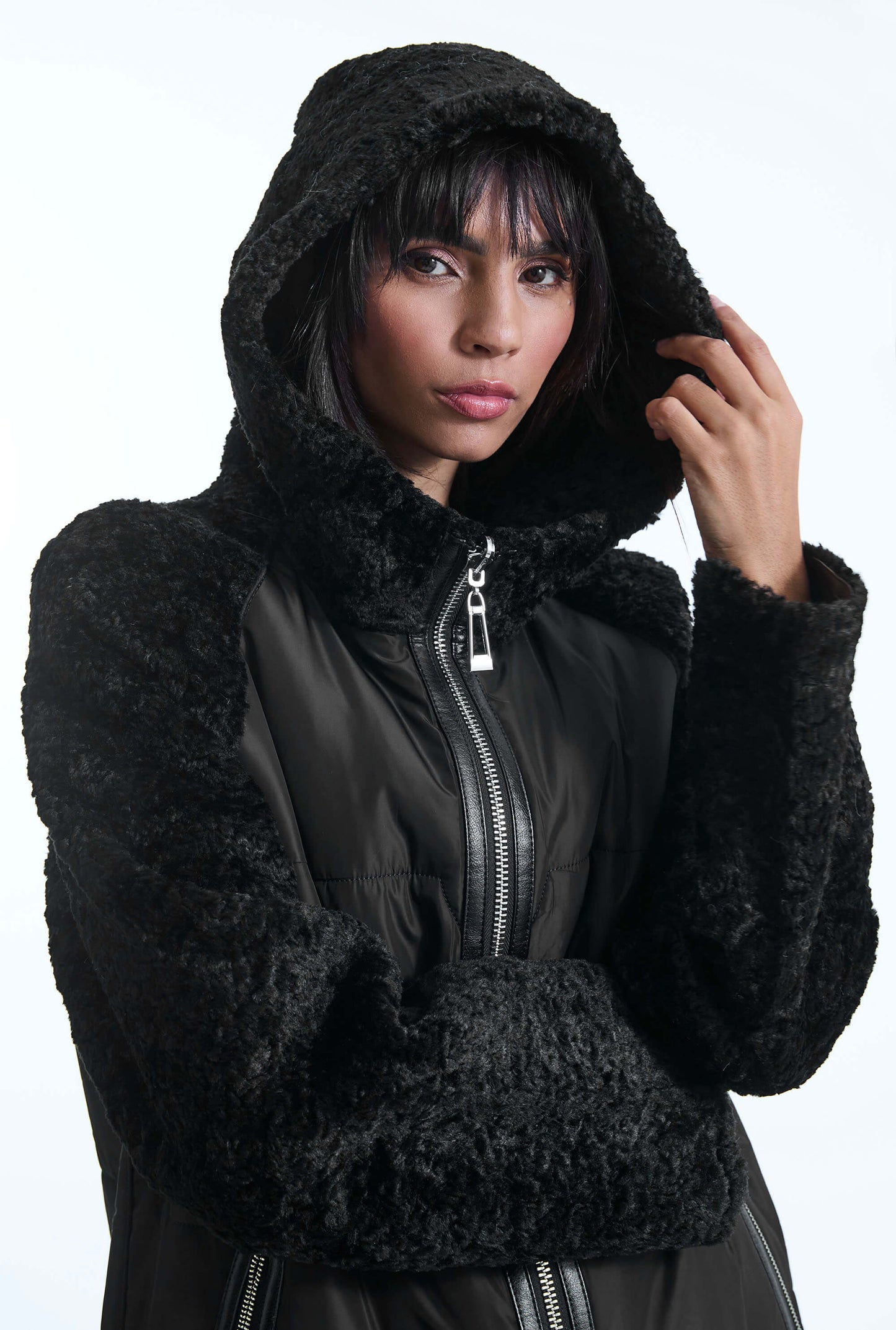 Hooded Faux Fur Coat