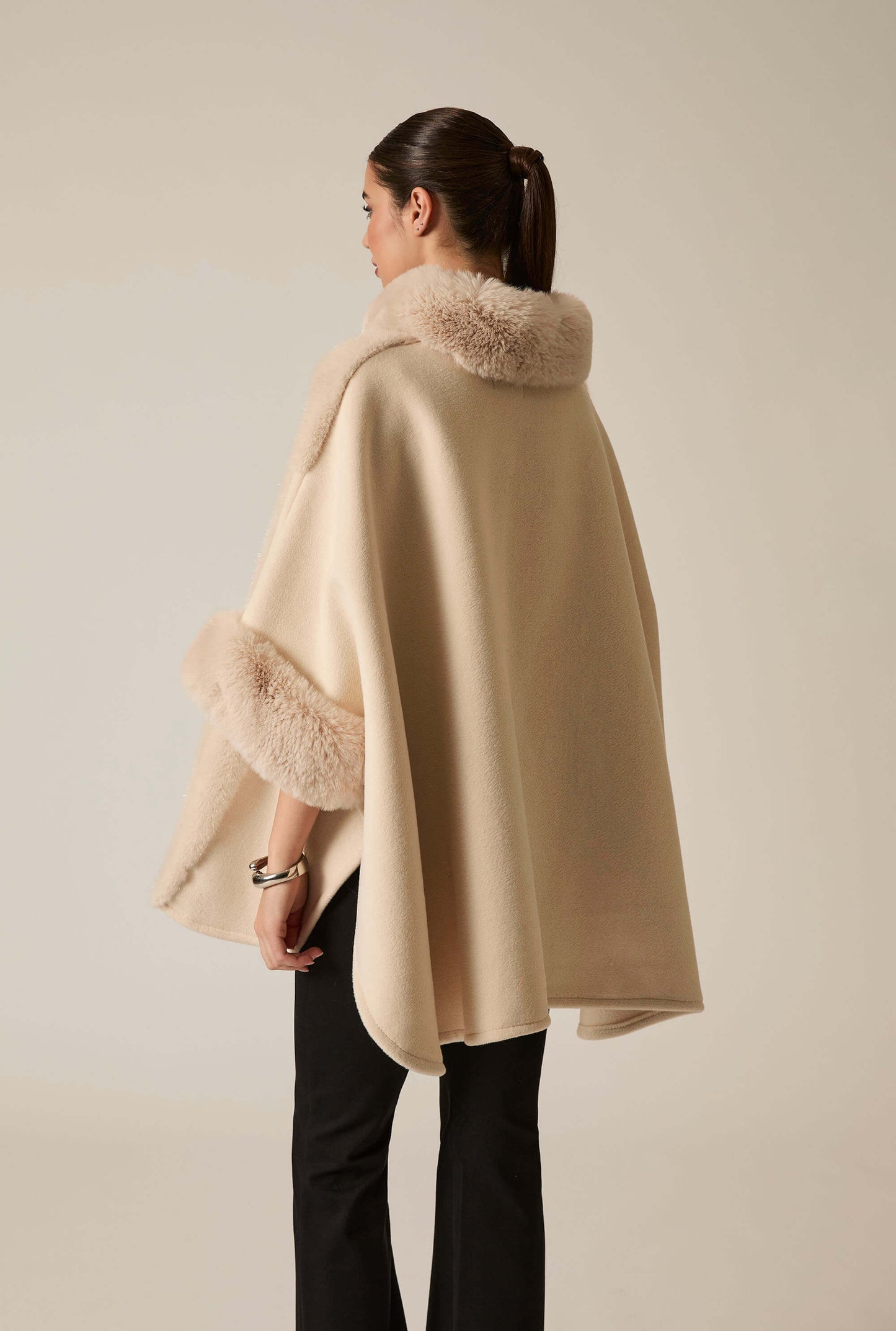 Ivory Faux Fur Cape