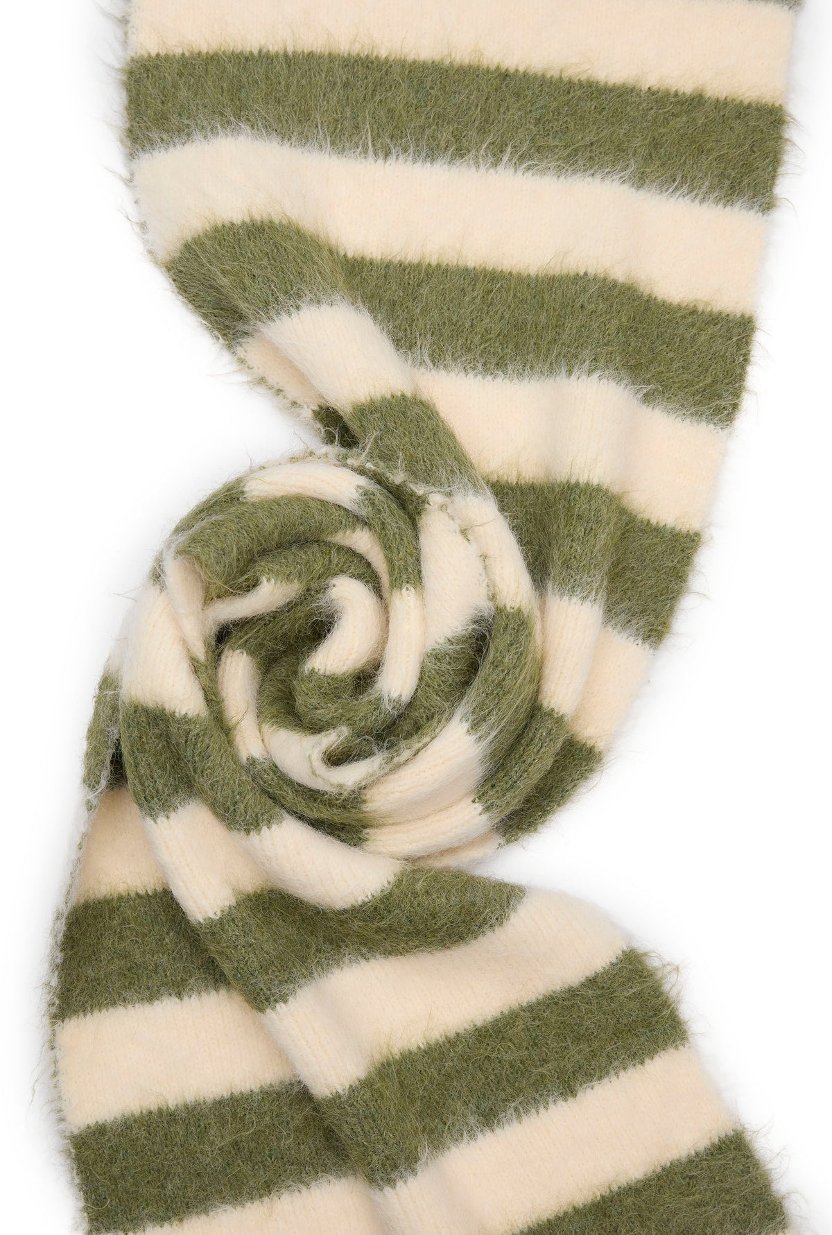 Ivory & Green Stripe Blanket Scarf
