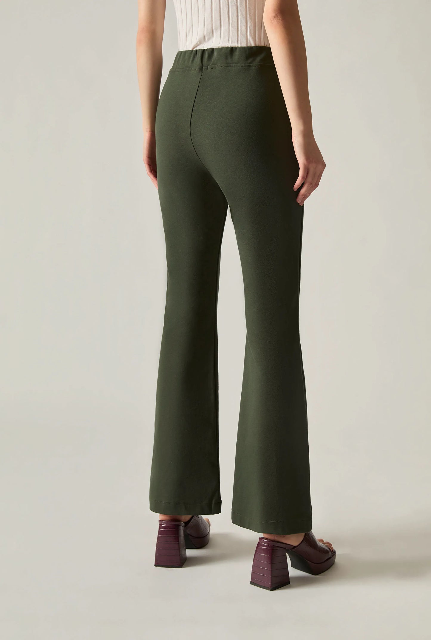 Khaki Bootleg Trousers