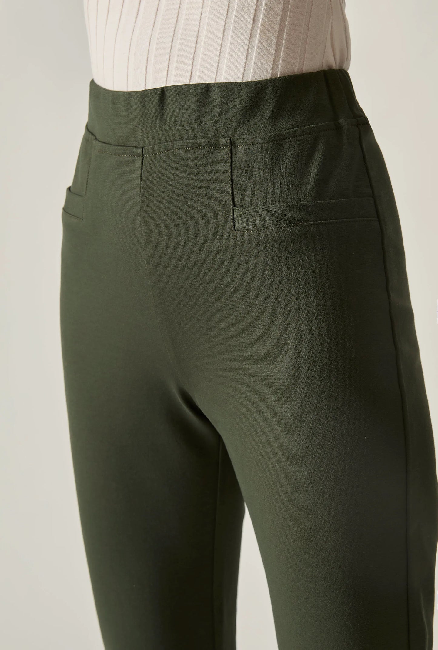 Khaki Bootleg Trousers