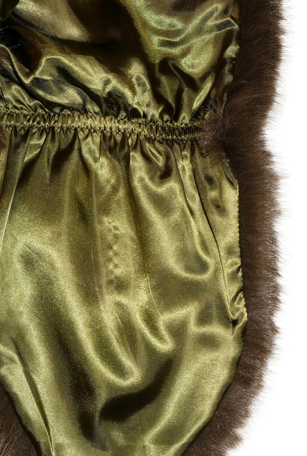Khaki Green Faux Fur Wrap