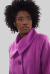 Large Collar Belted Coat Purple