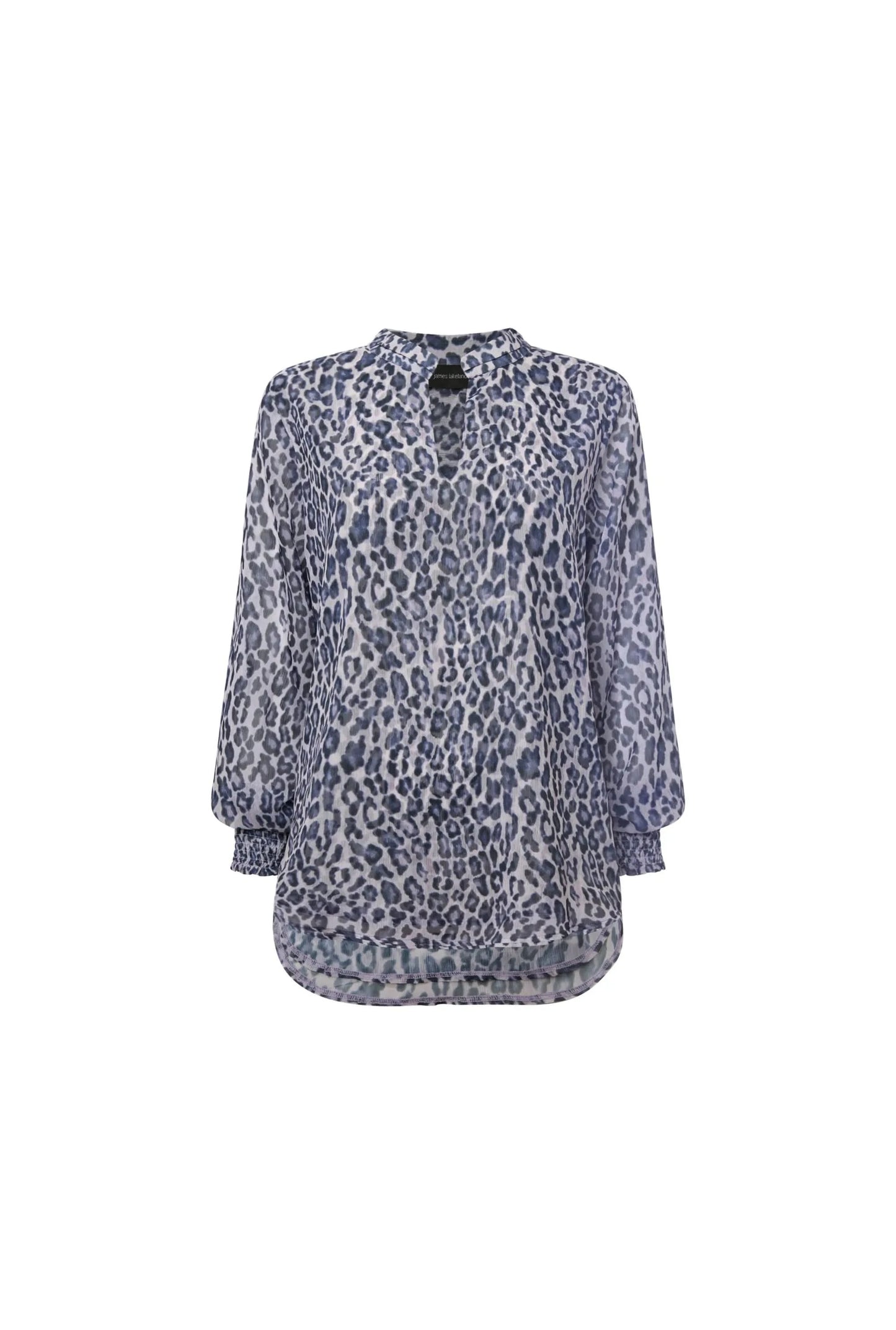 Blue Leopard Print Blouse
