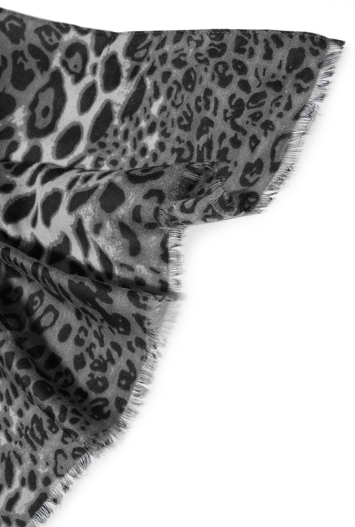 Leopard Print Black Scarf