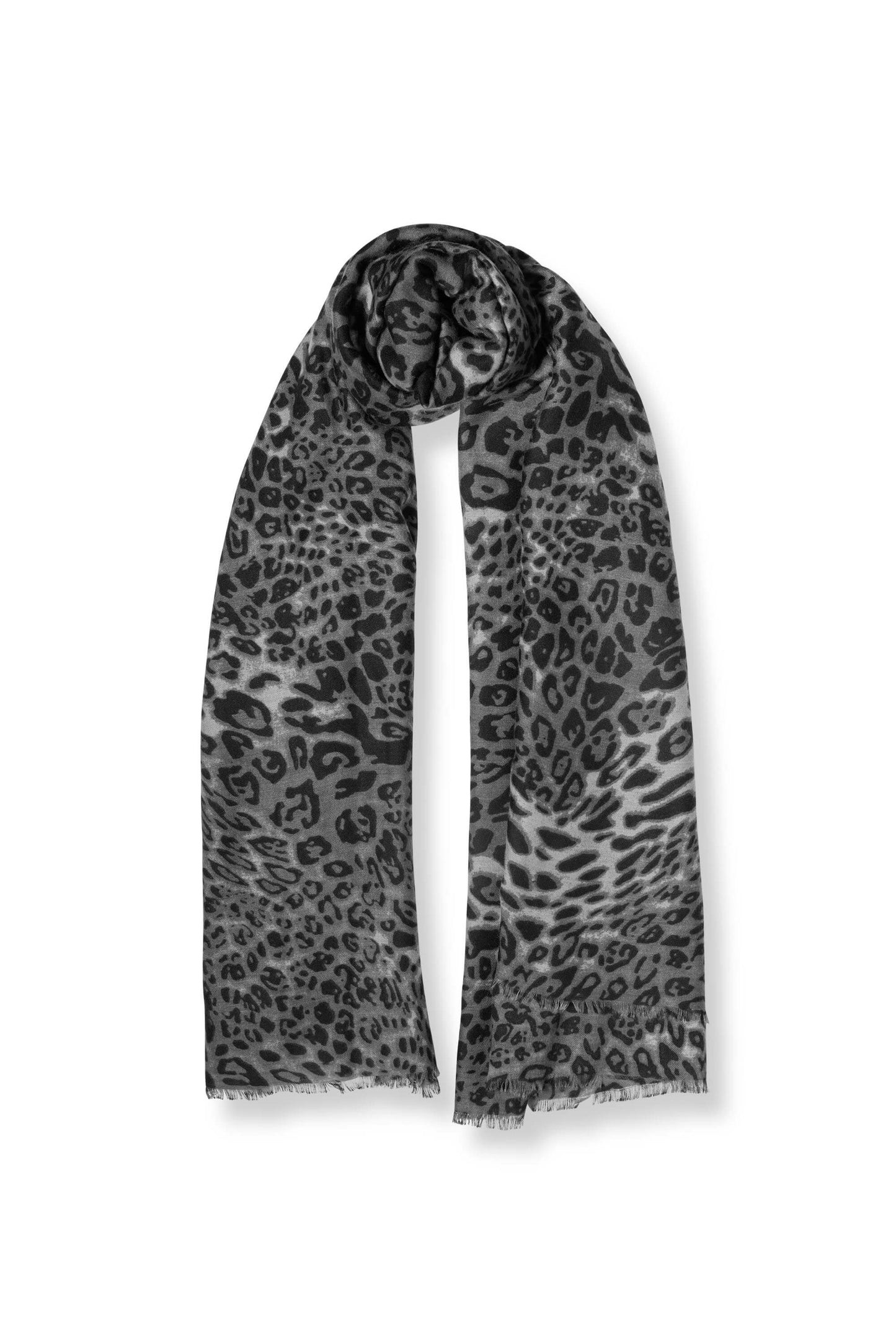 Leopard Print Black Scarf