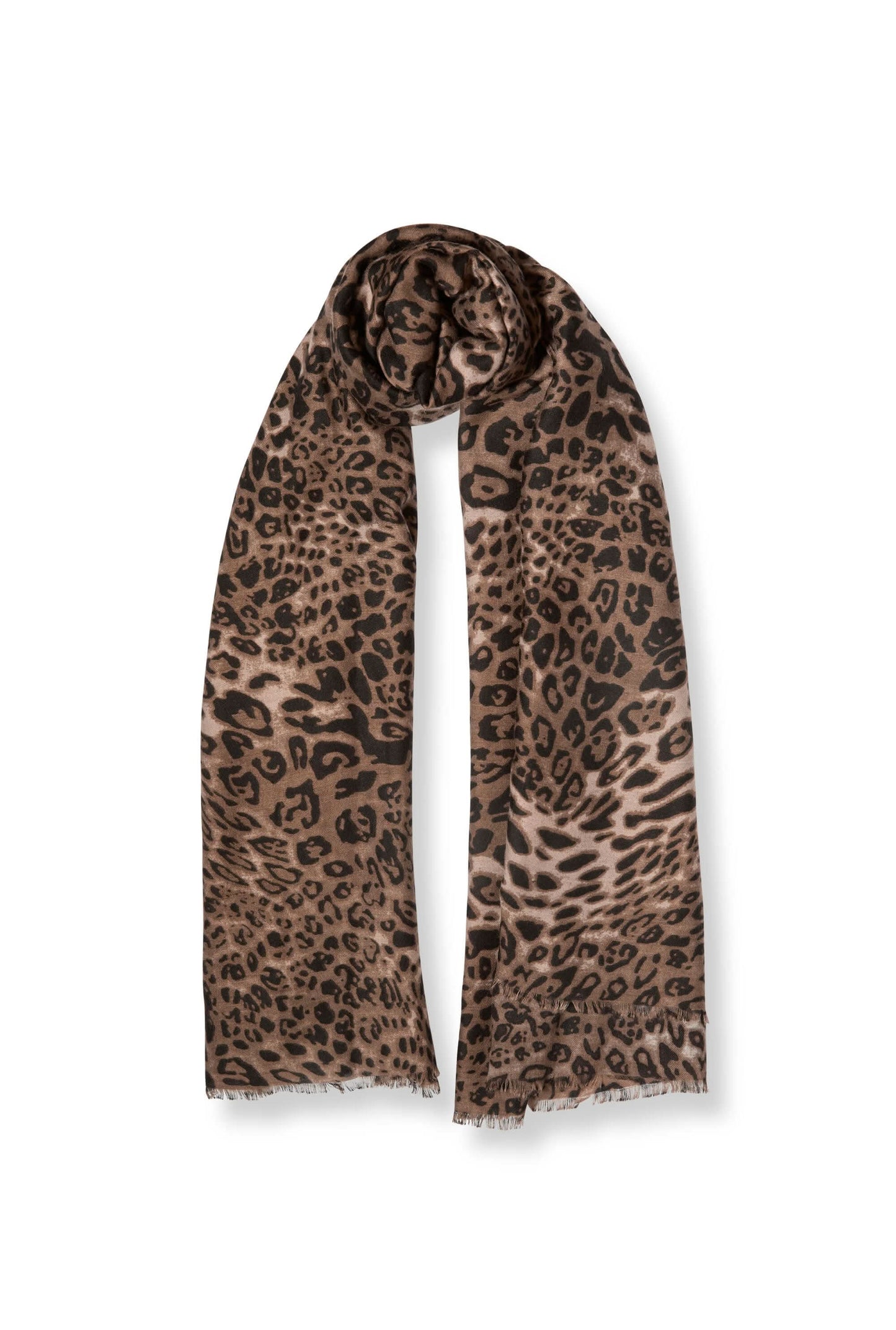 Leopard Print Brown Scarf