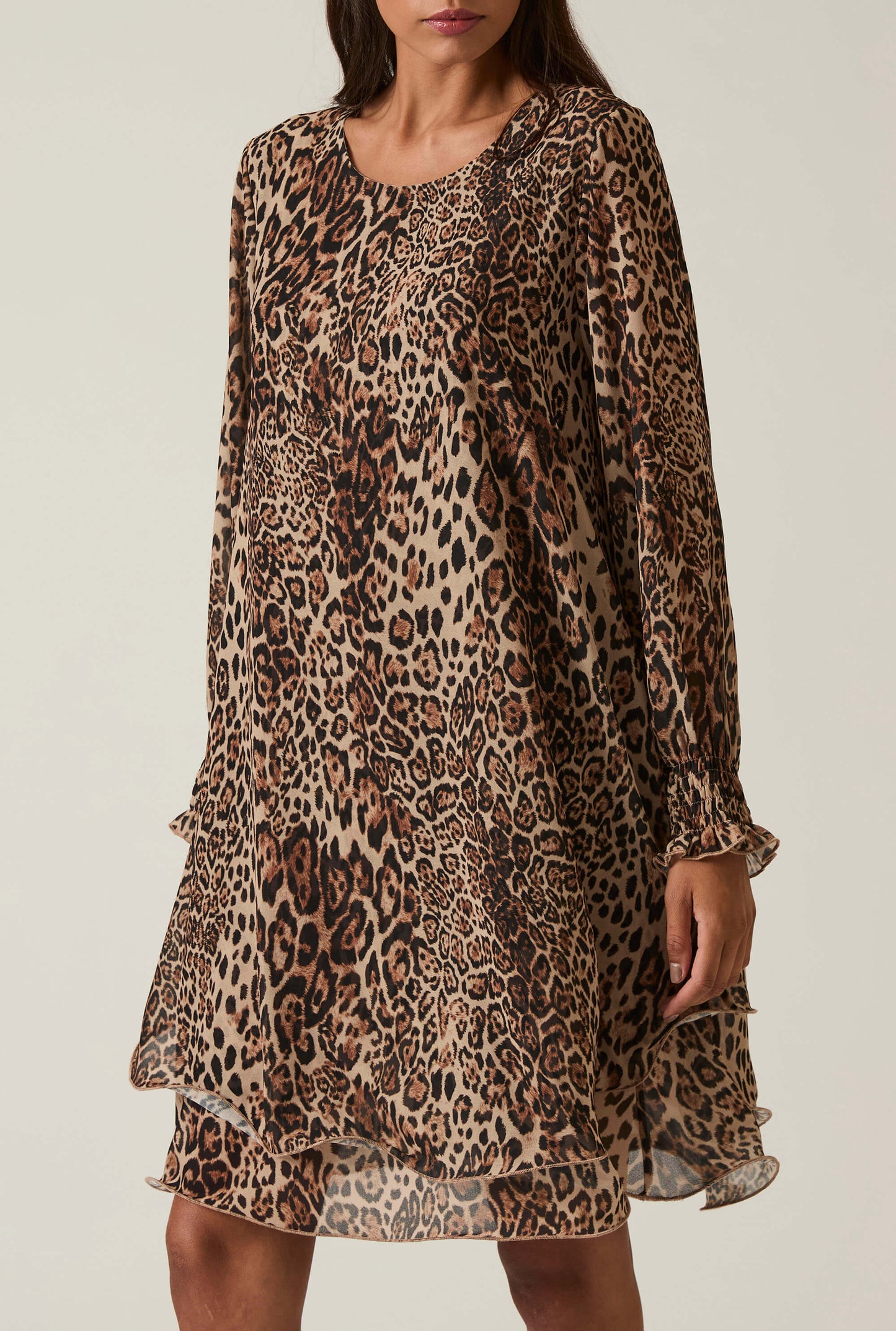 Leopard Wave Hem Dress