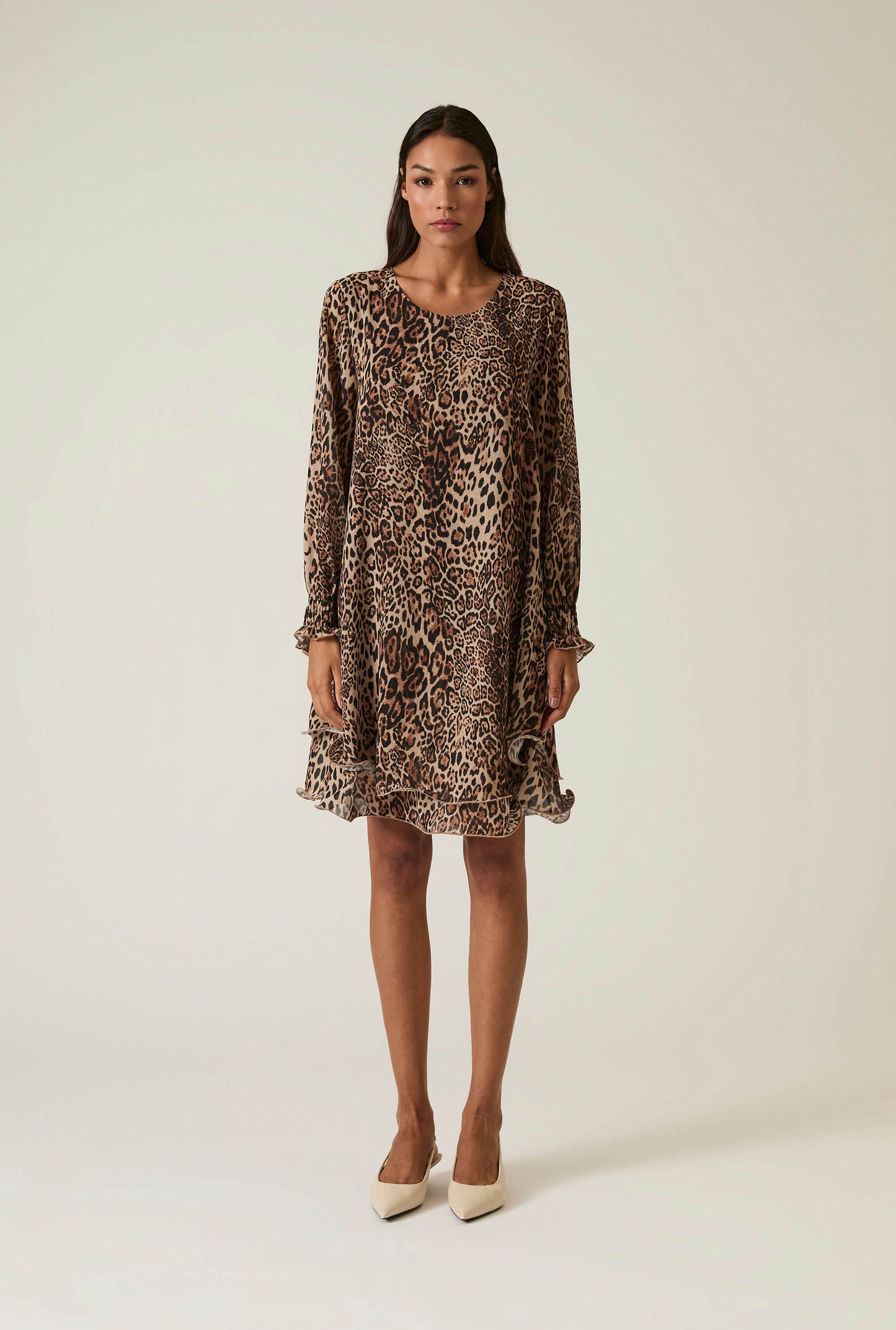 Leopard Wave Hem Dress