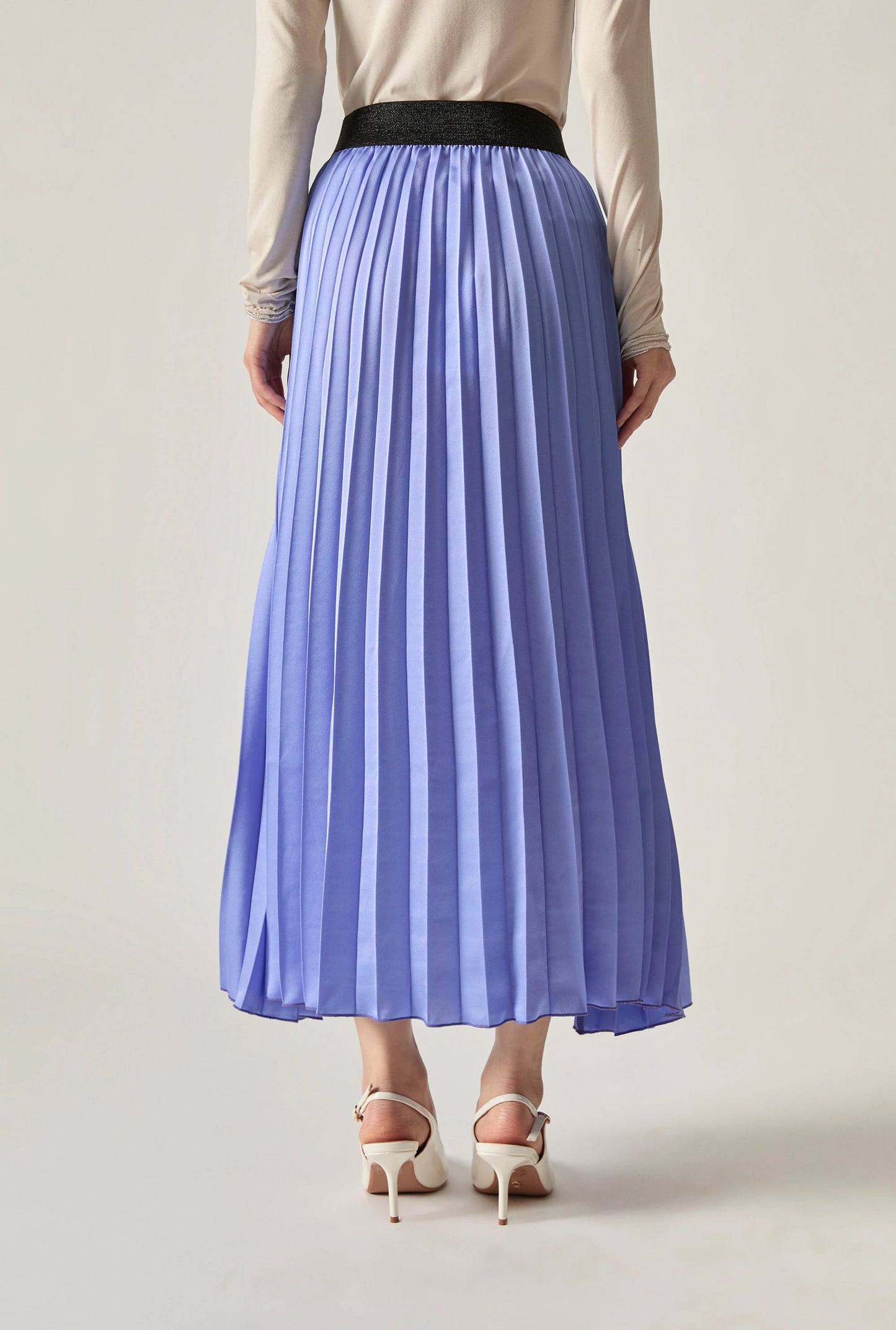 Lilac Pleated Maxi Skirt