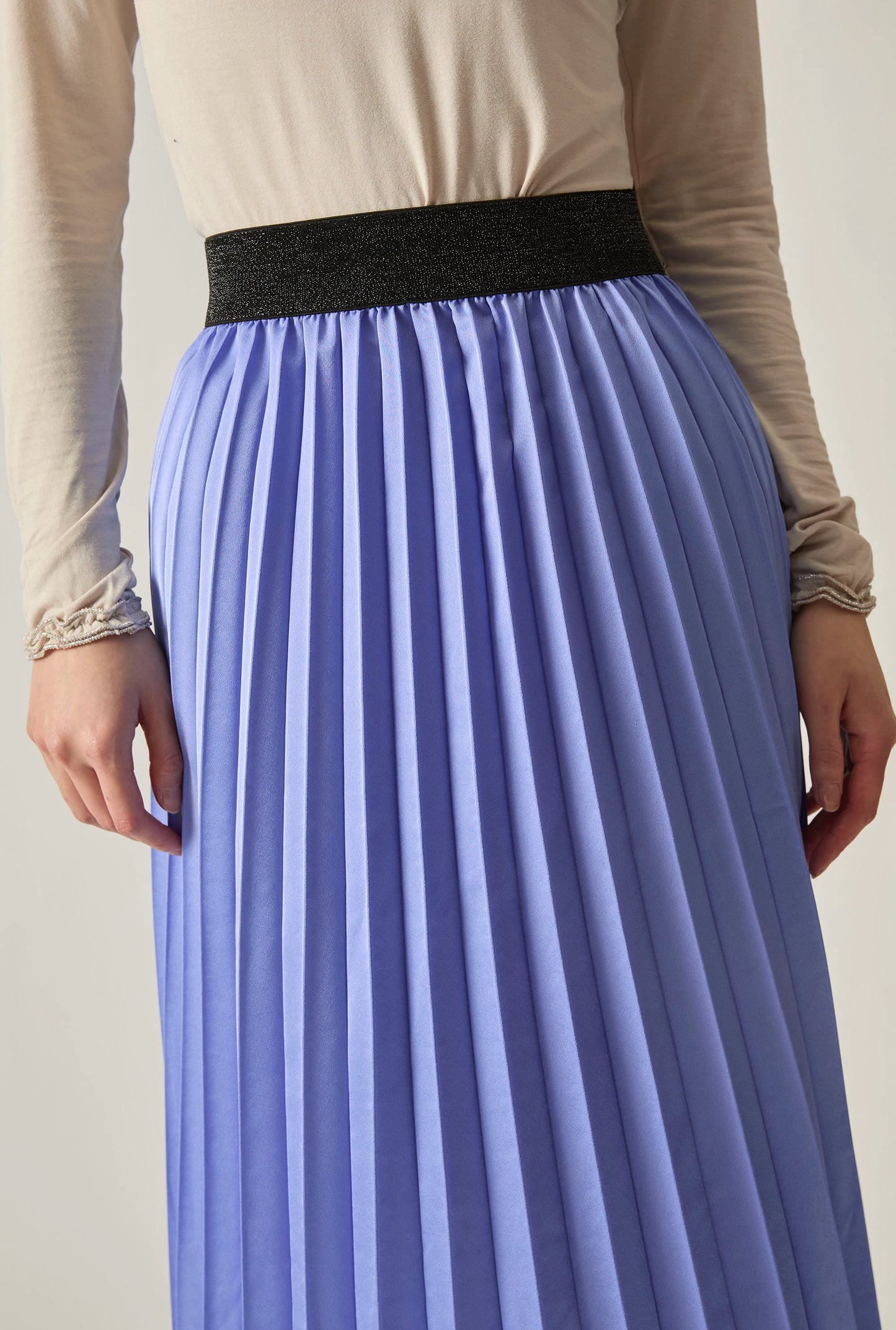 Lilac Pleated Maxi Skirt