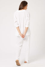 Linen Cowl Neck Top