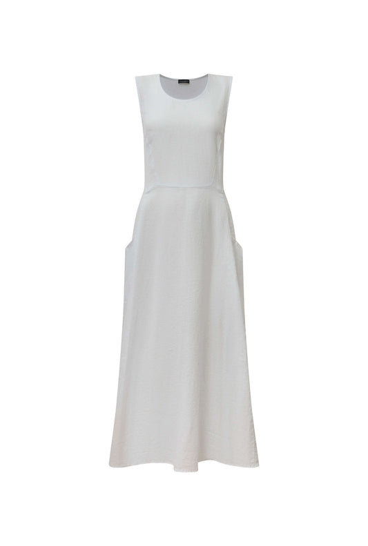 Linen White Midi Dress