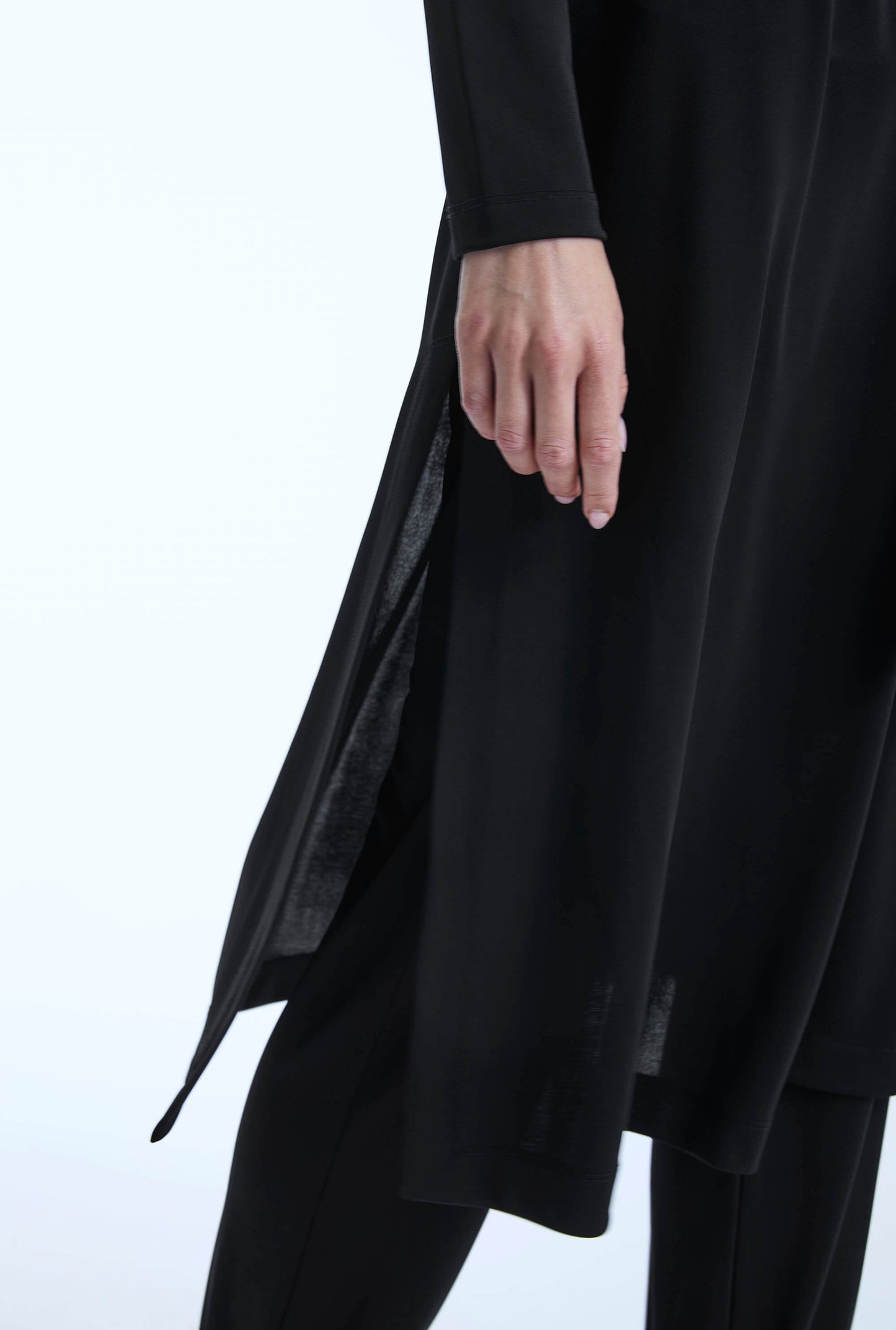 Long Black Jersey Cardigan