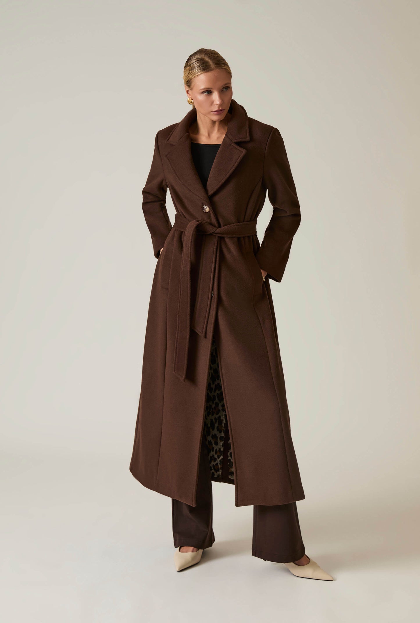Long Brown Classic Coat