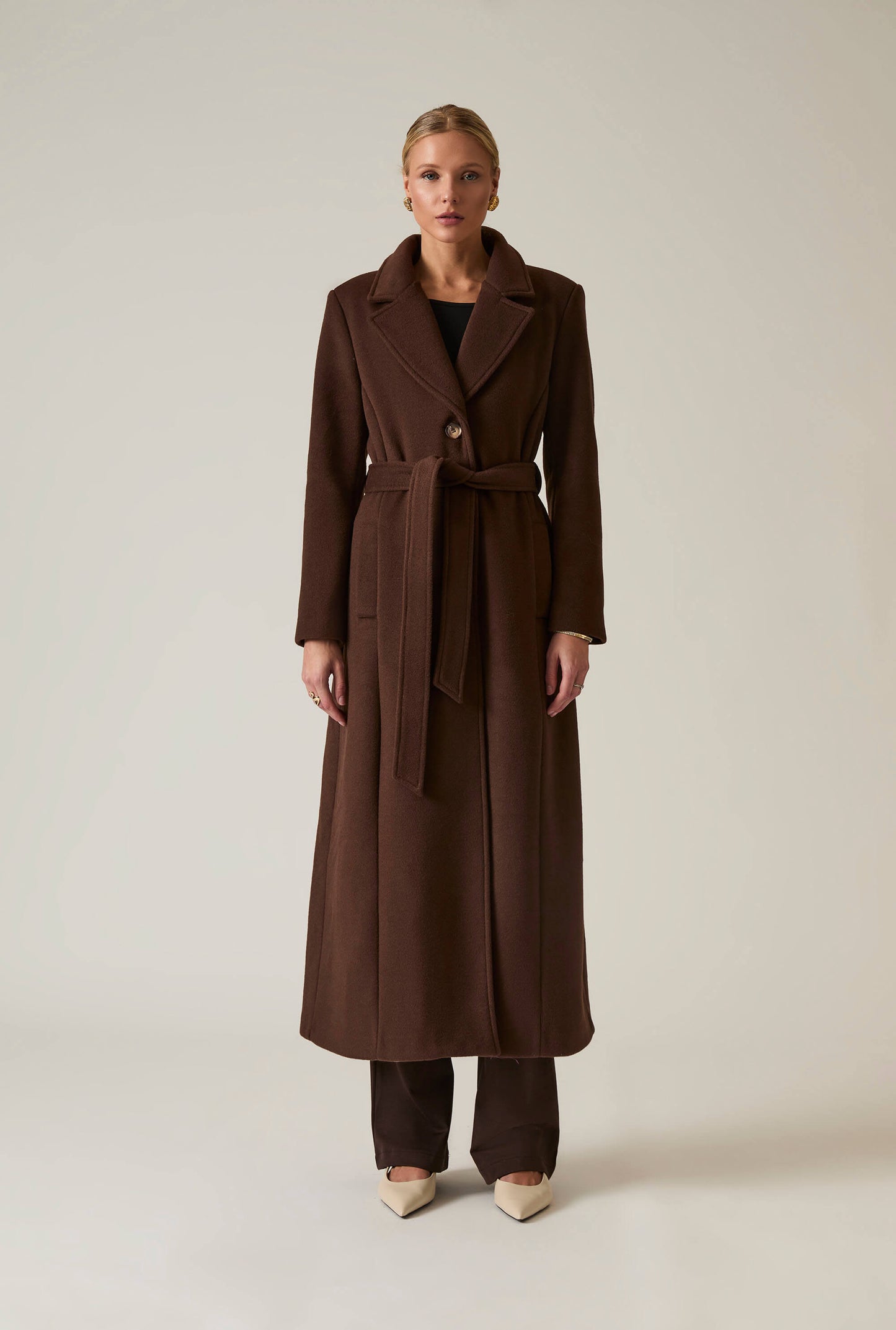 Long Brown Classic Coat