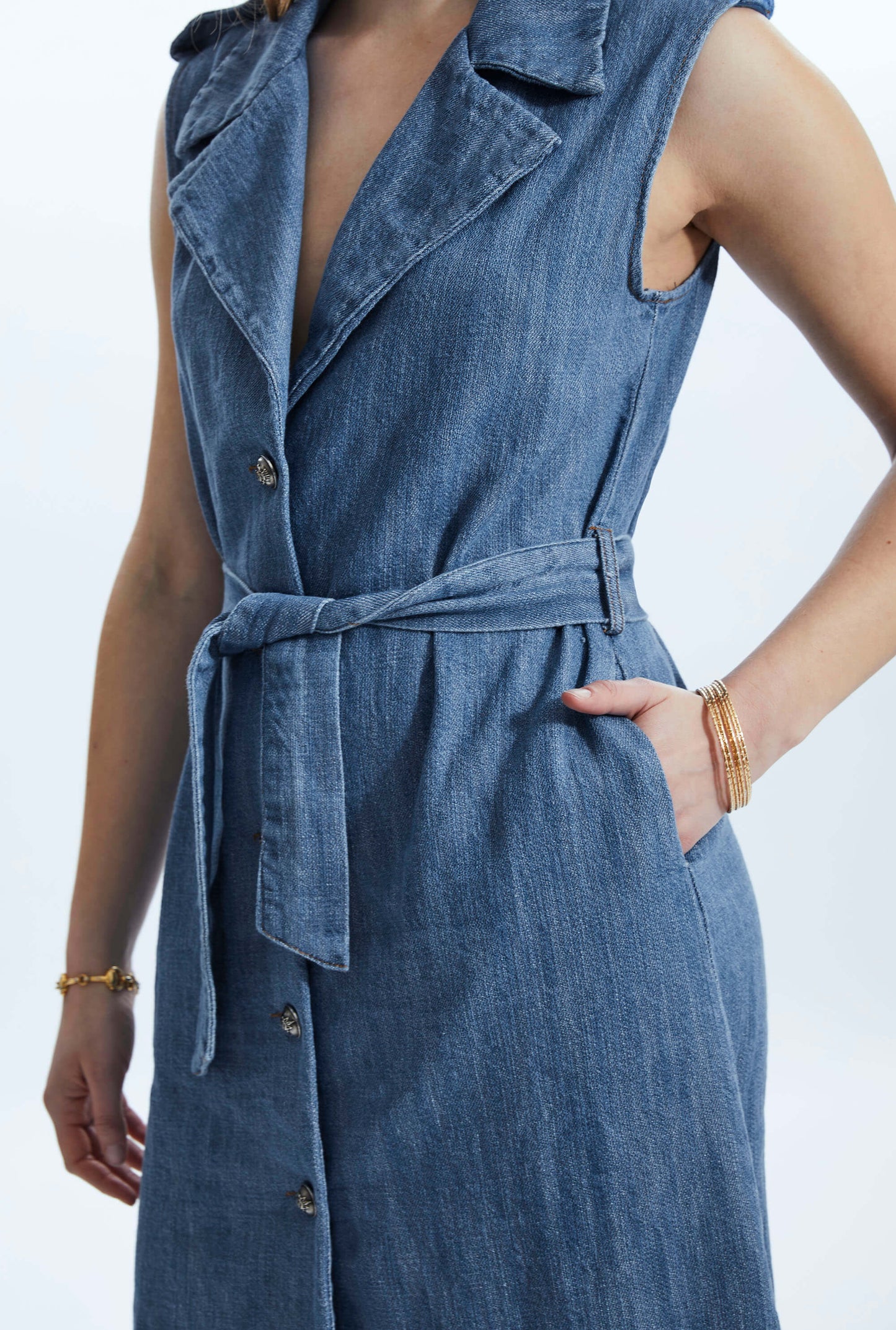 Long Denim Gilet