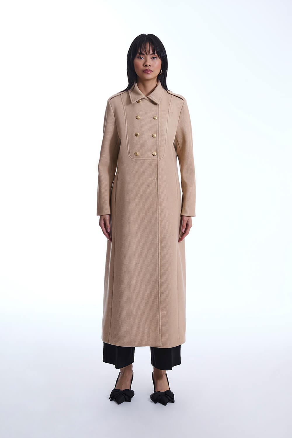 Long Military Camel Coat