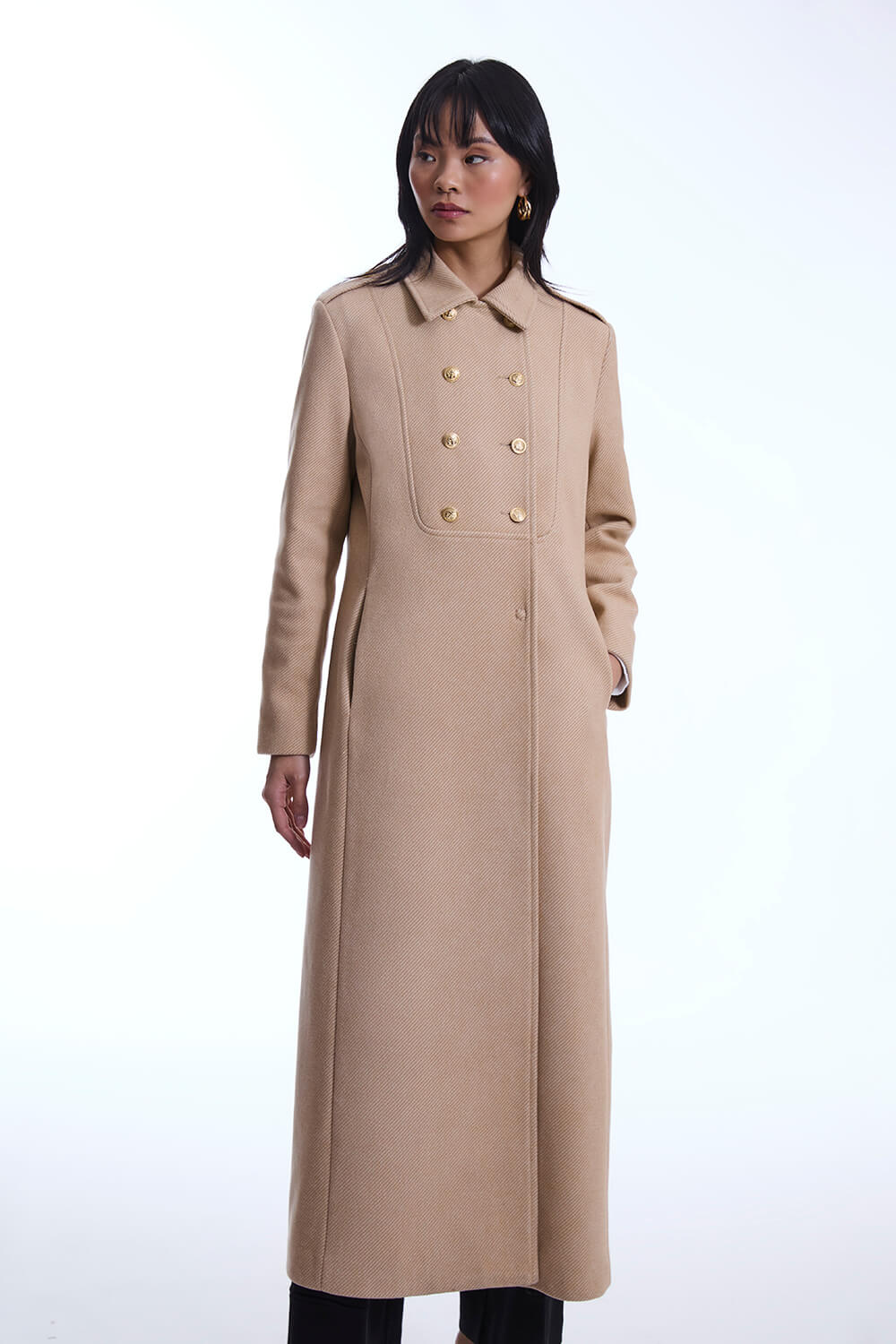 Long Military Camel Coat