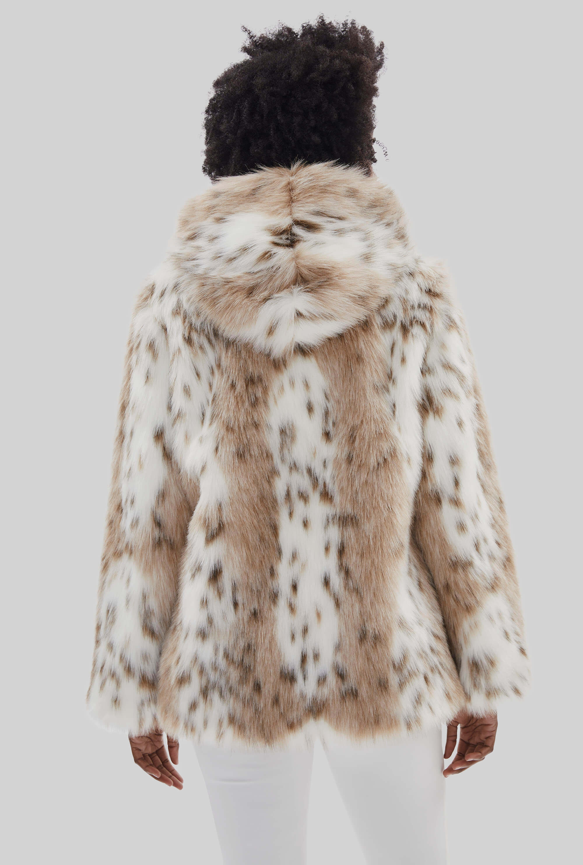 Faux lynx fur coat sale