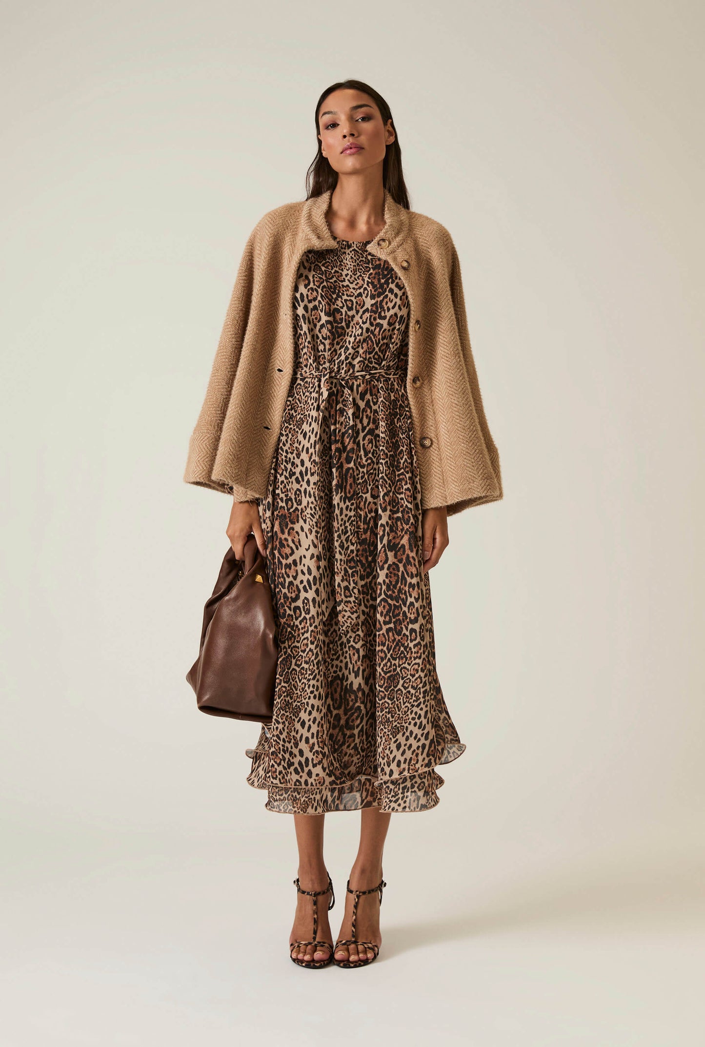 Maxi Leopard Wave Hem Dress