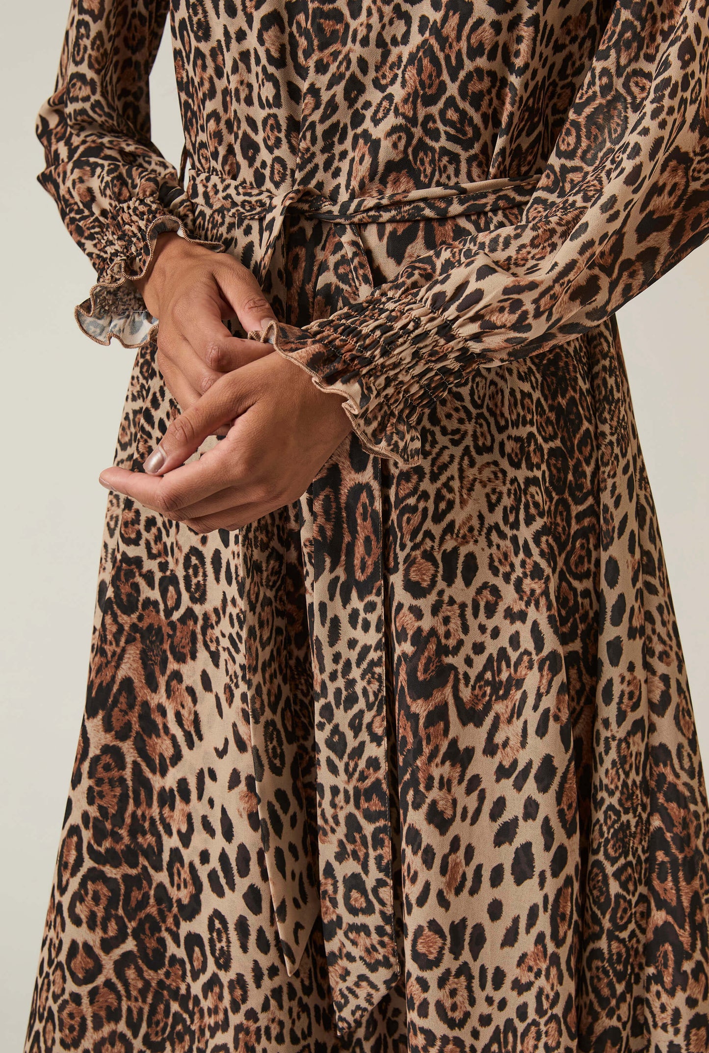 Maxi Leopard Wave Hem Dress