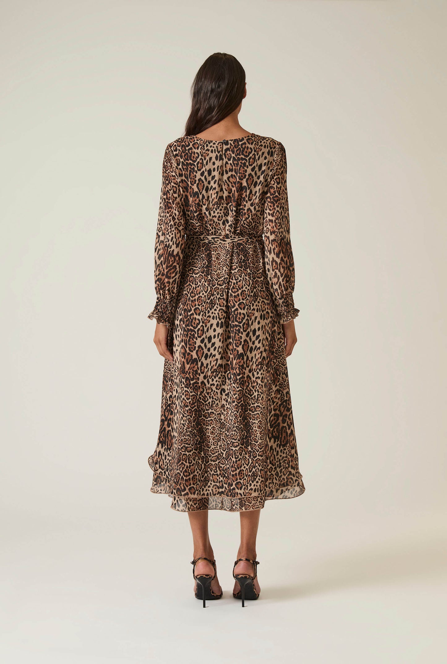 Maxi Leopard Wave Hem Dress