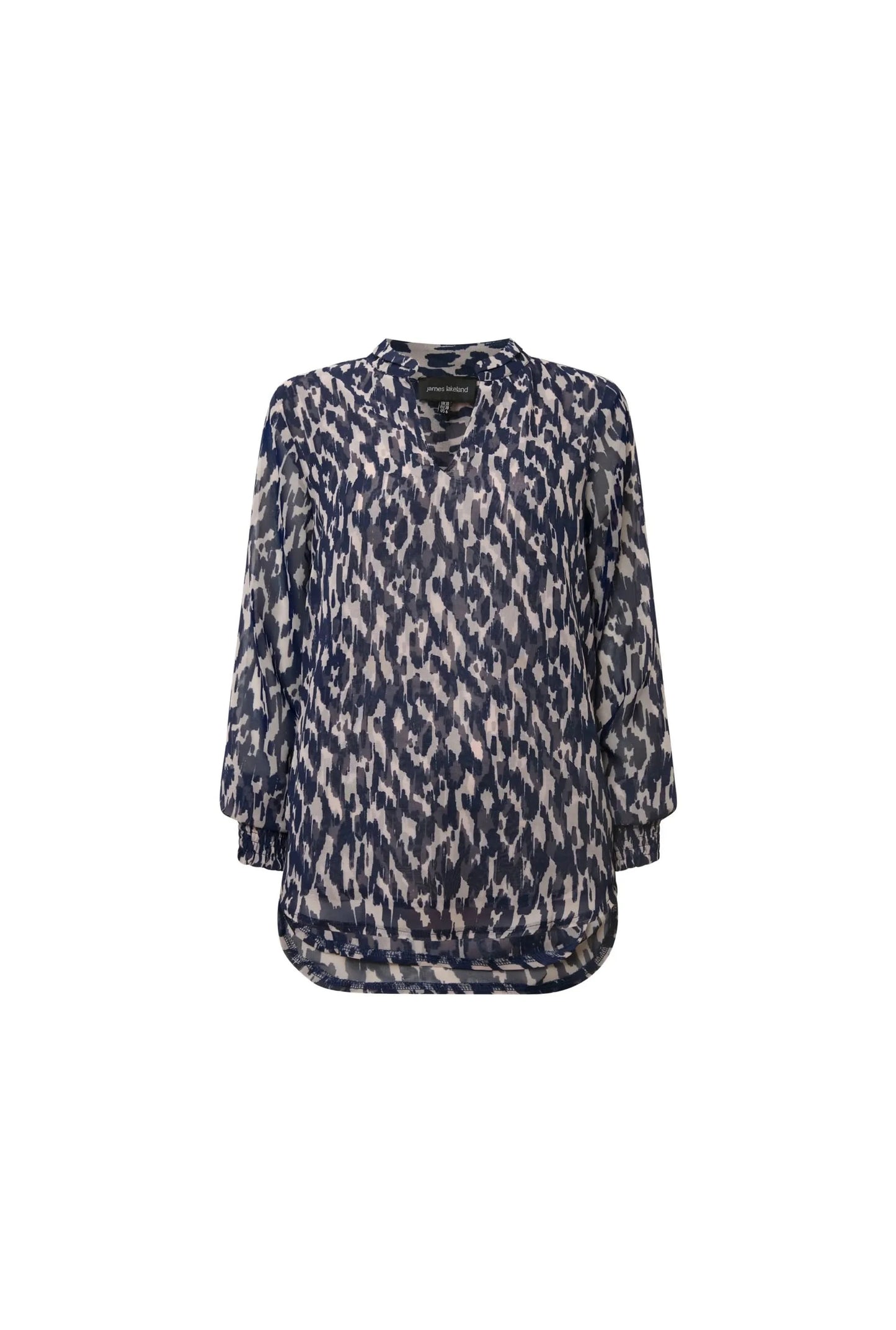 Navy Abstract Print Blouse