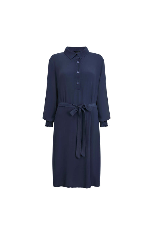 Navy Belted Dress