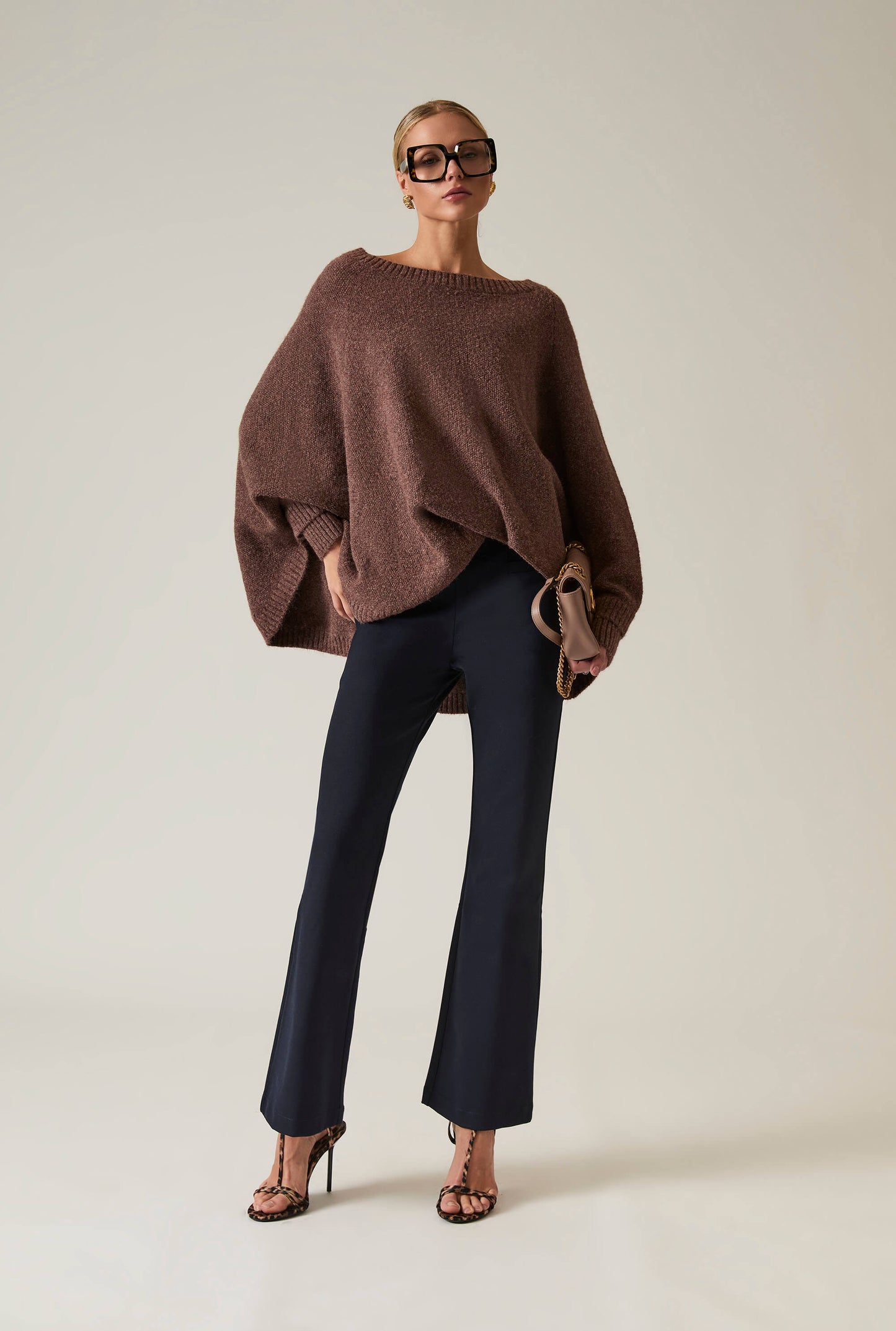 Navy Bootleg Trousers