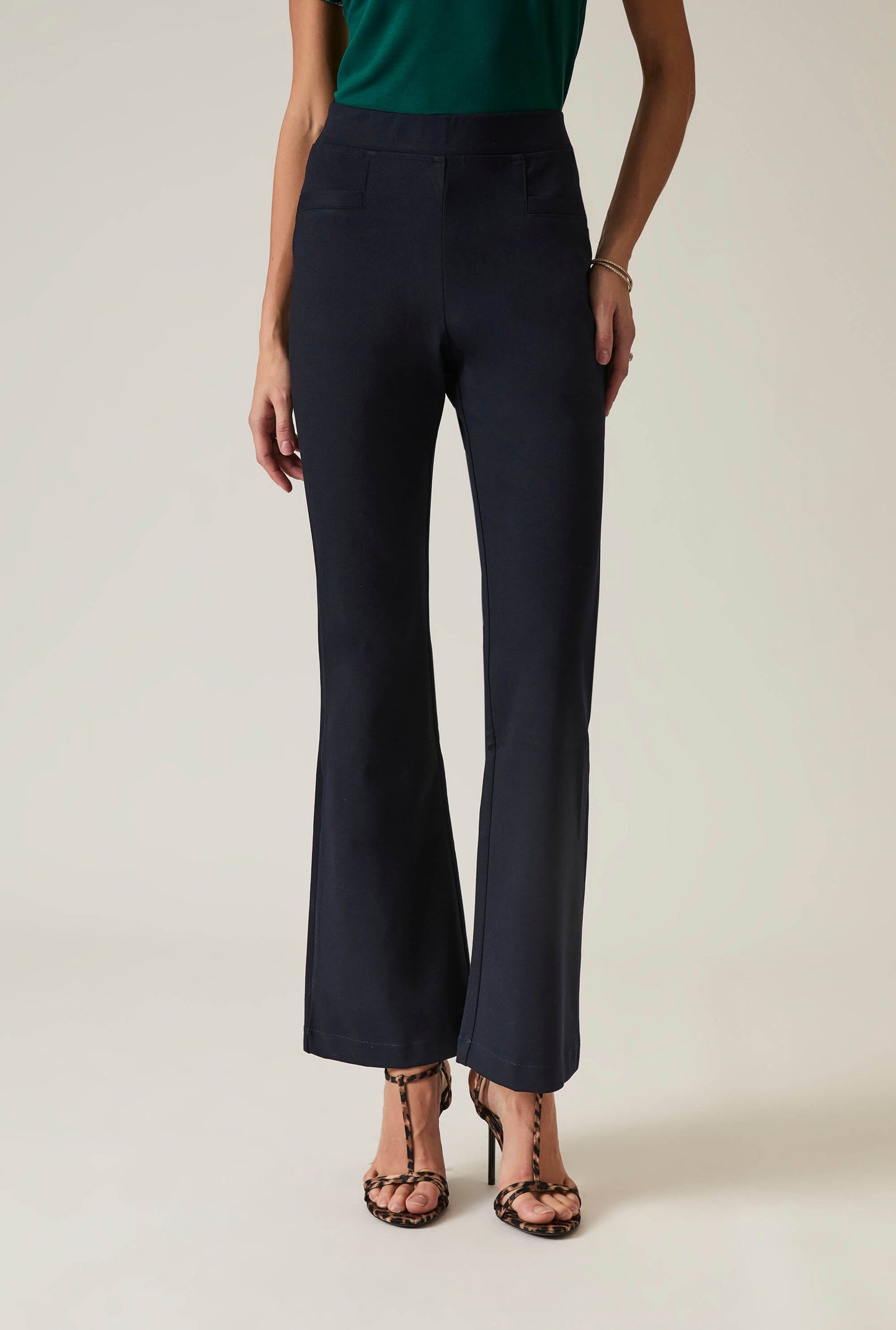 Navy Bootleg Trousers