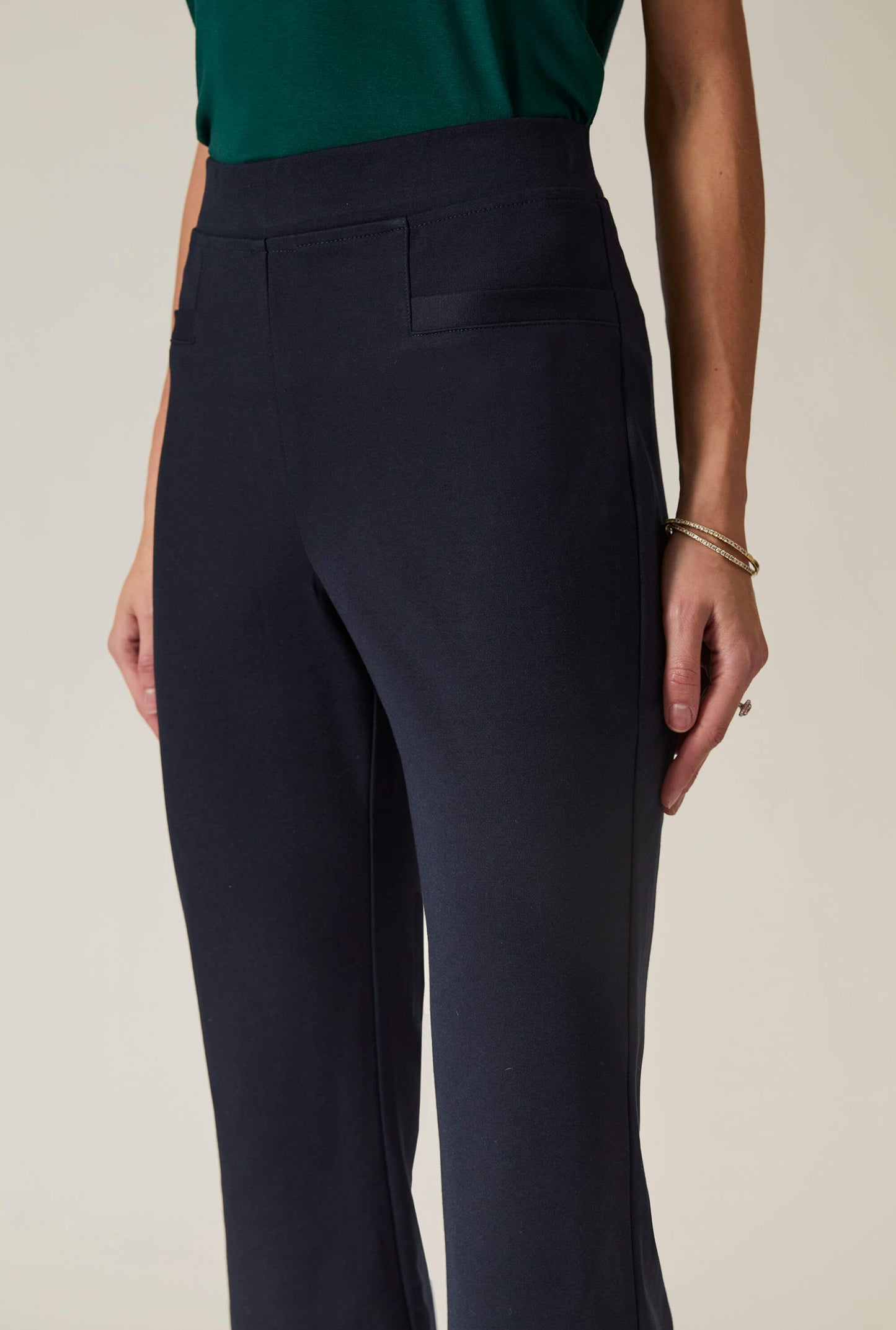 Navy Bootleg Trousers