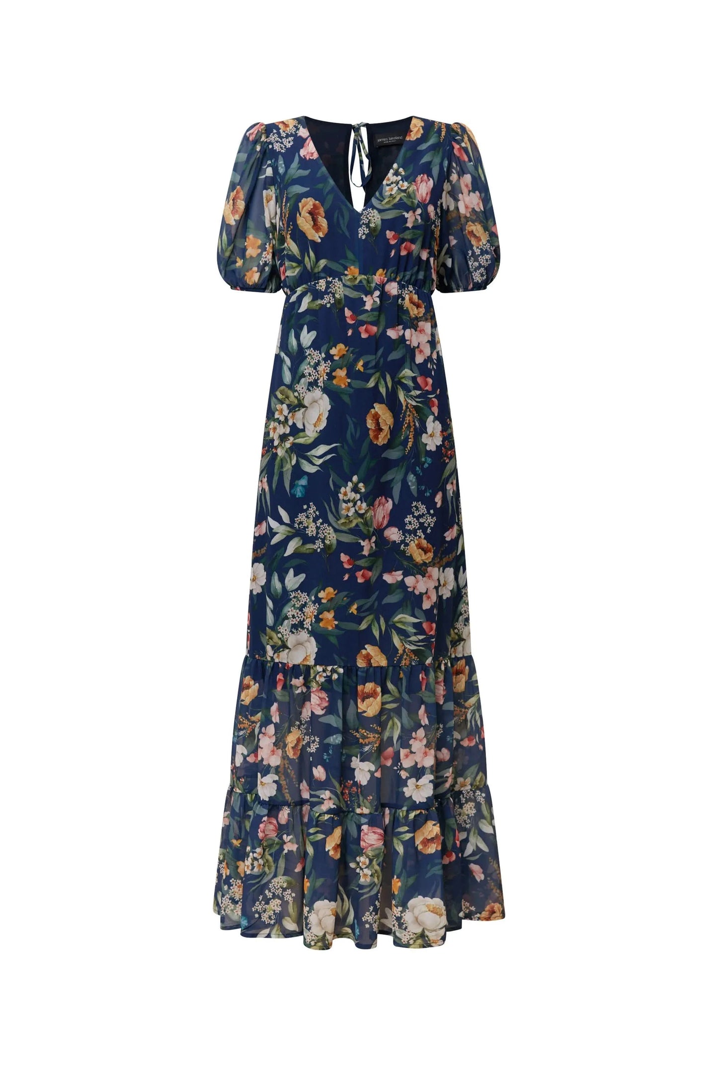 Navy Botanical Floral Maxi Dress