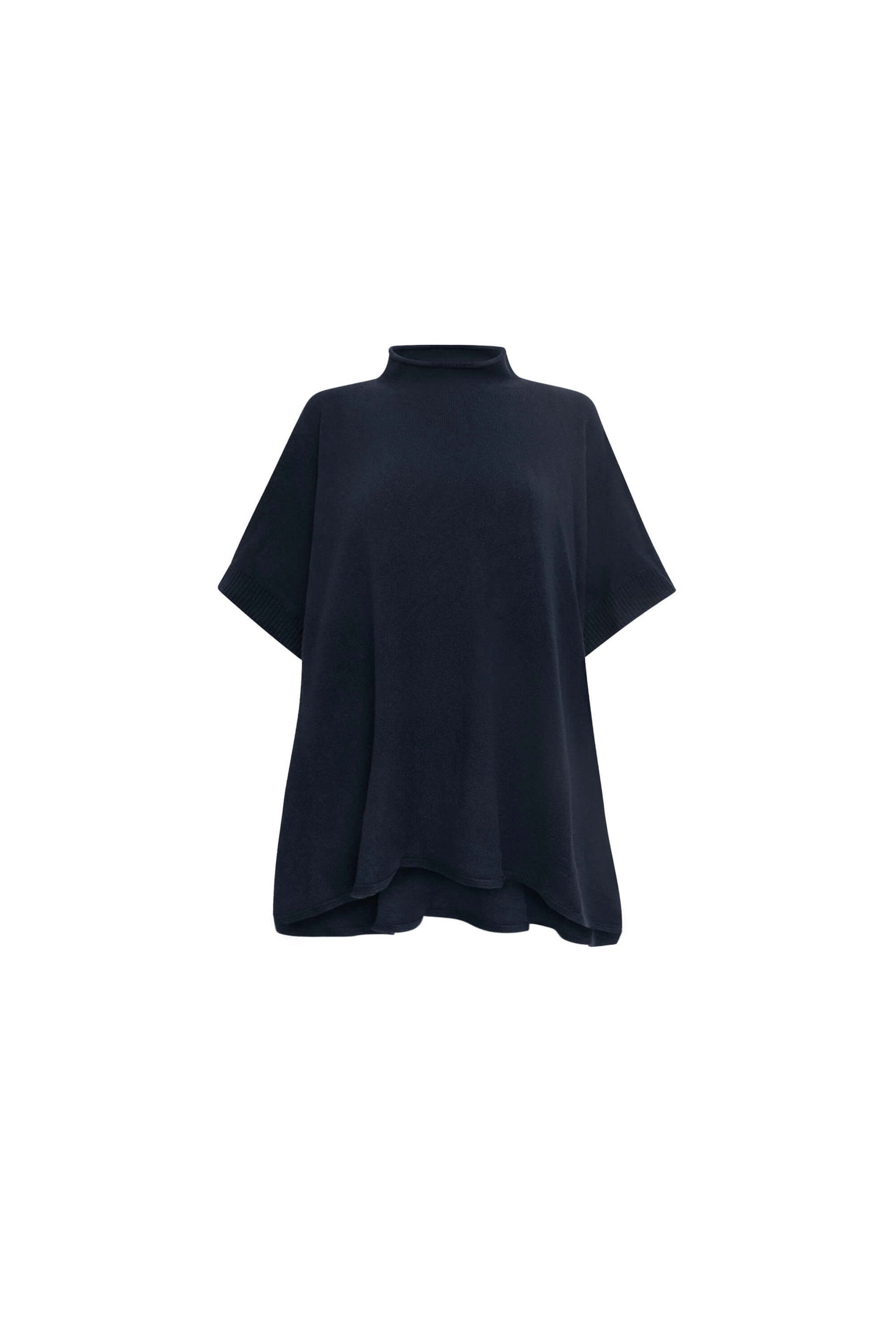 Navy Button Poncho
