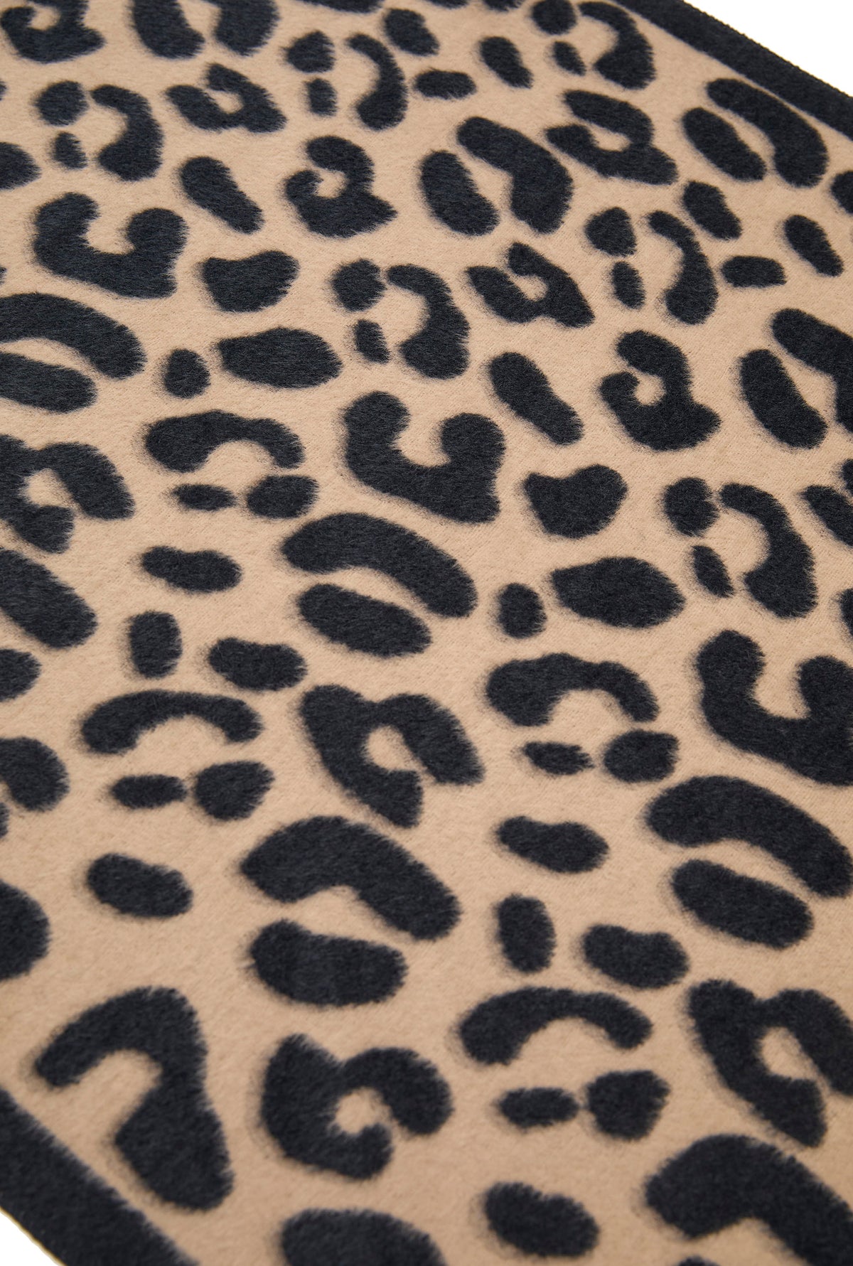 Navy & Camel Leopard Print Scarf