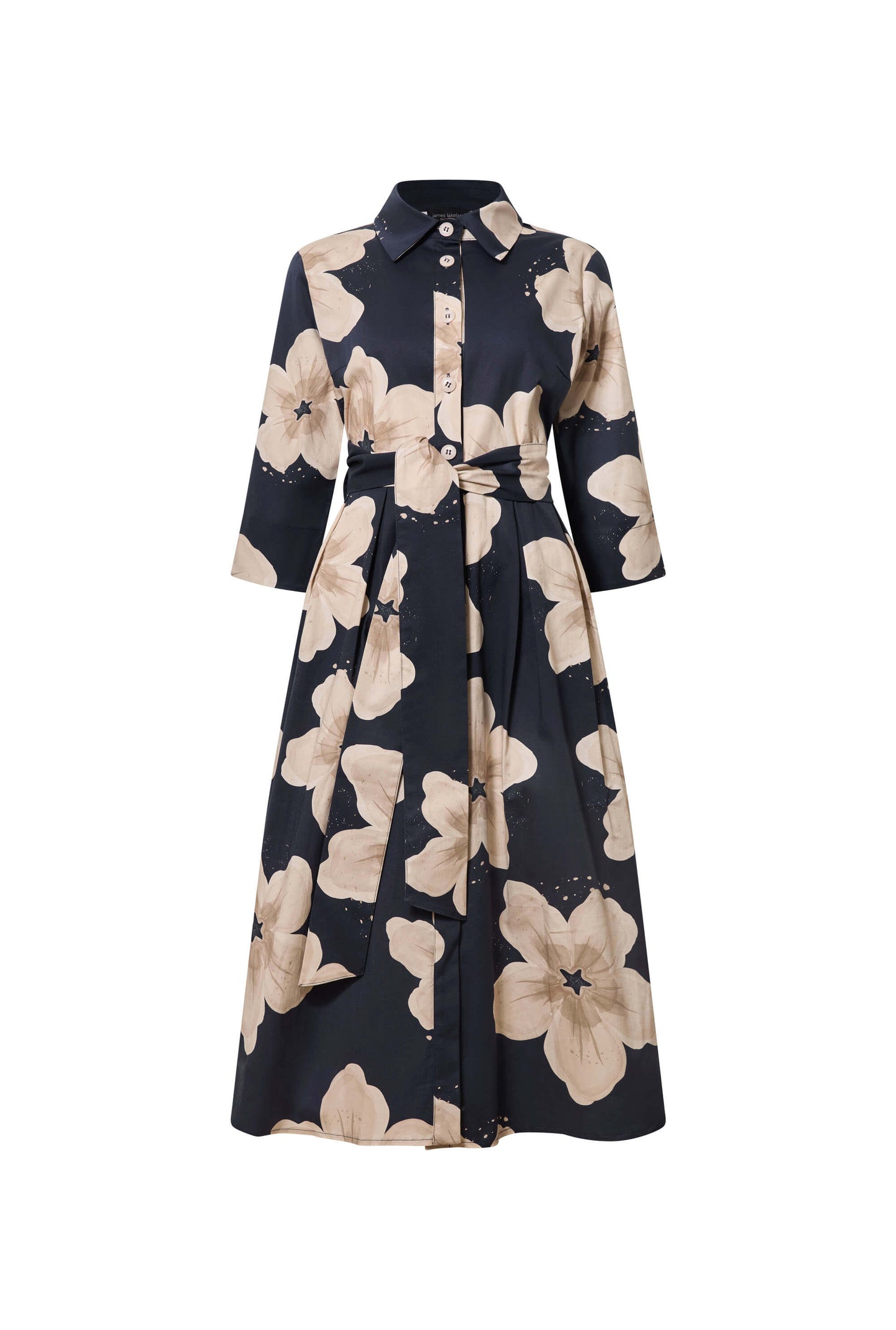 Navy Flower Cotton Dress
