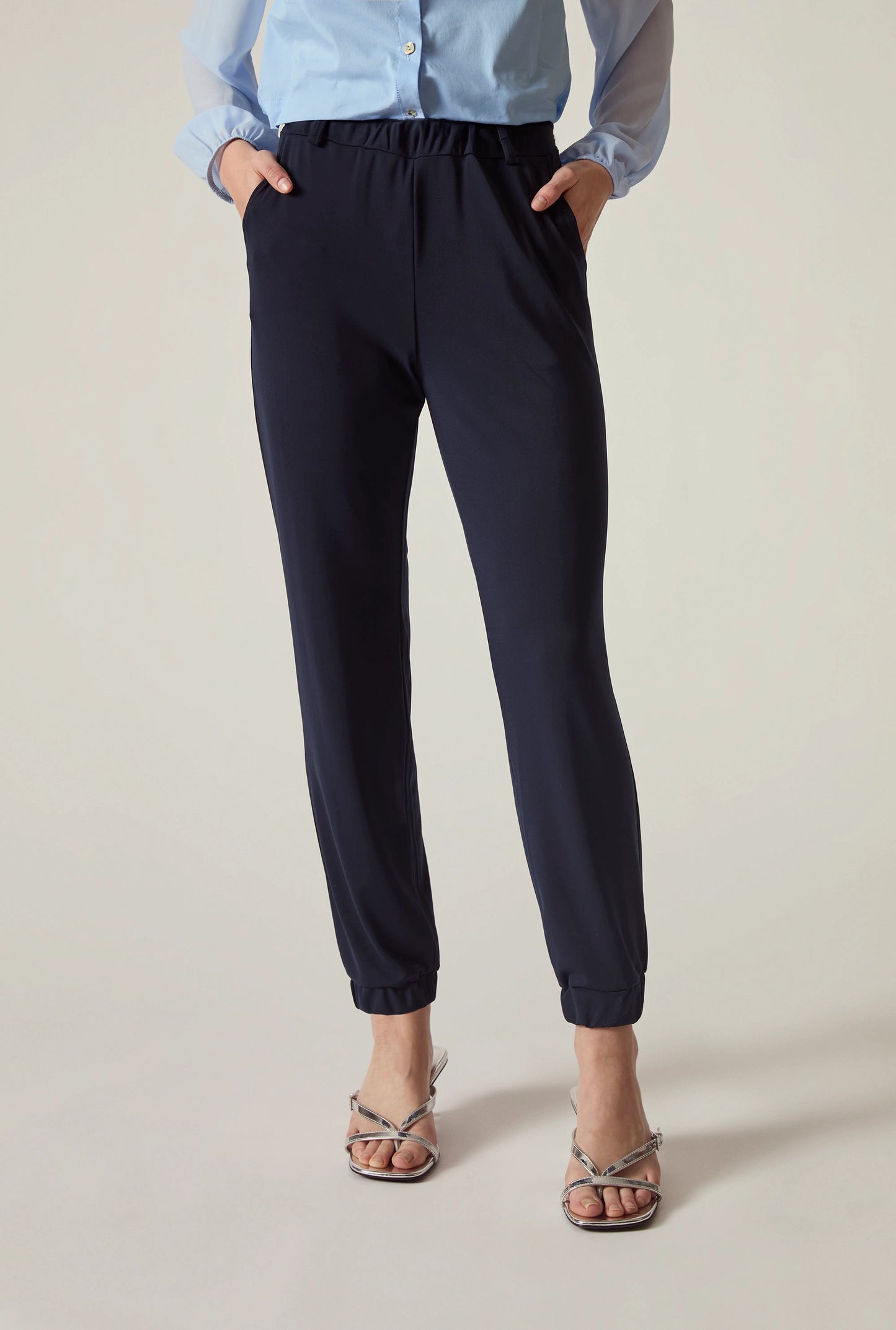 Navy Jersey Jogger Trousers