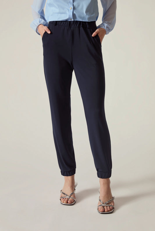 Navy Jersey Jogger Trousers