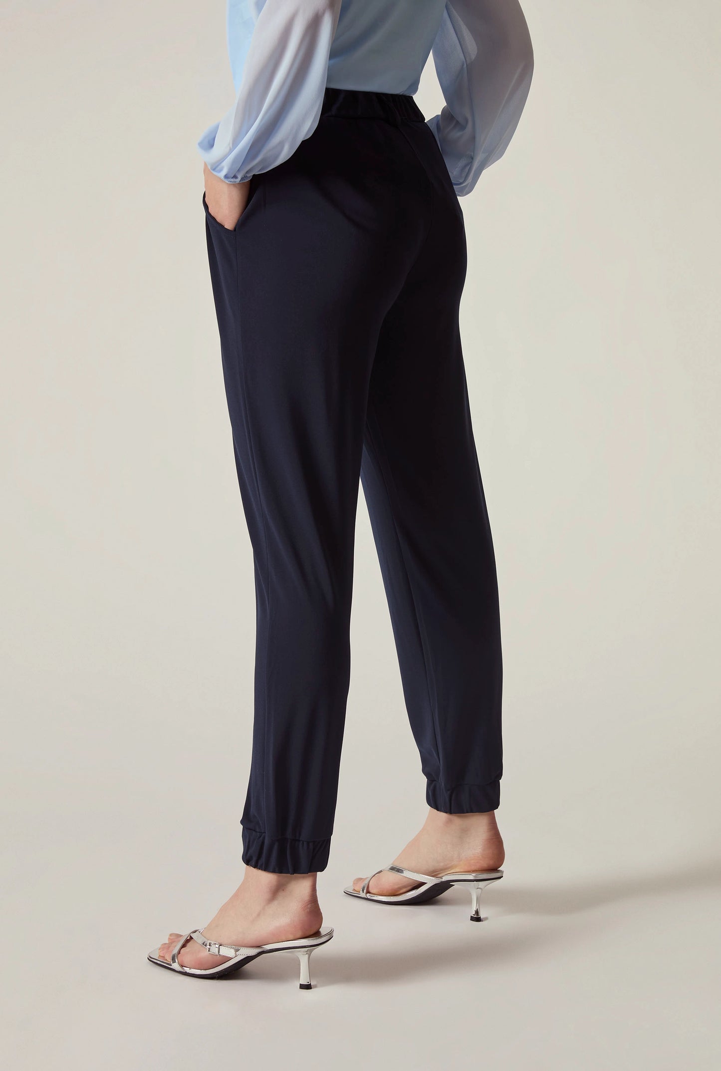 Navy Jersey Jogger Trousers