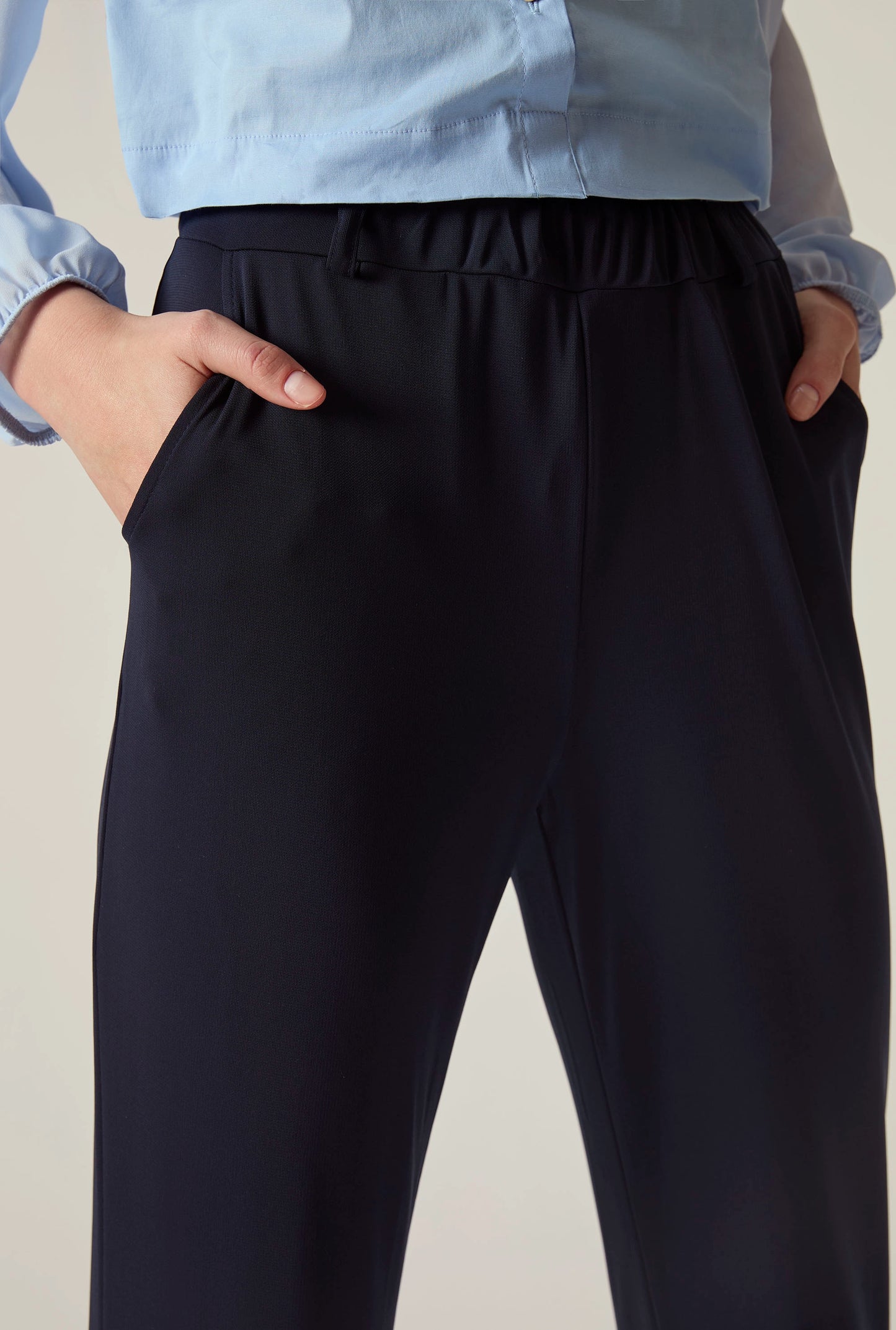 Navy Jersey Jogger Trousers