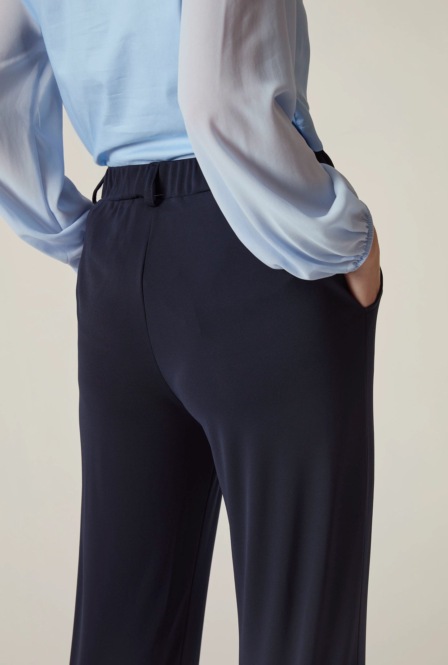 Navy Jersey Jogger Trousers