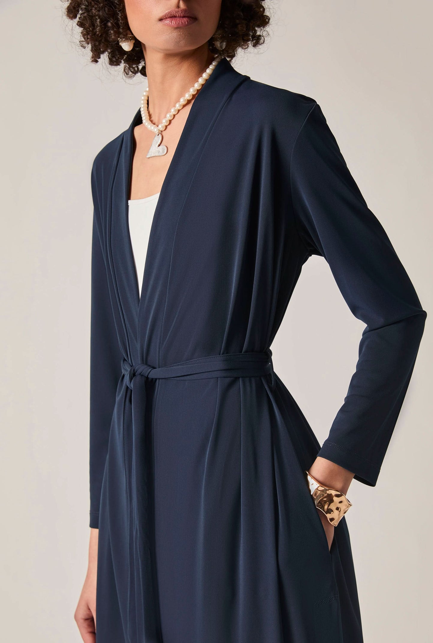 Navy Jersey Longline Cardigan